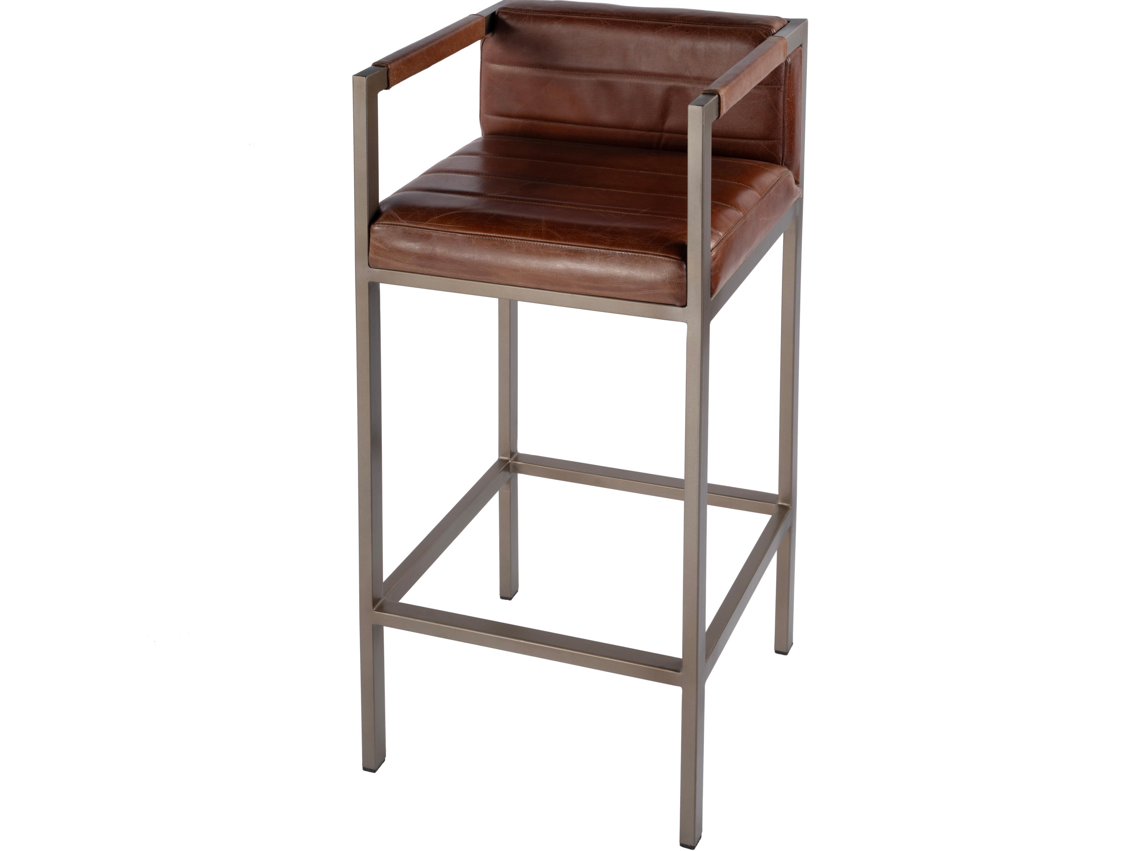 Dennis Brown Leather Bar Stool