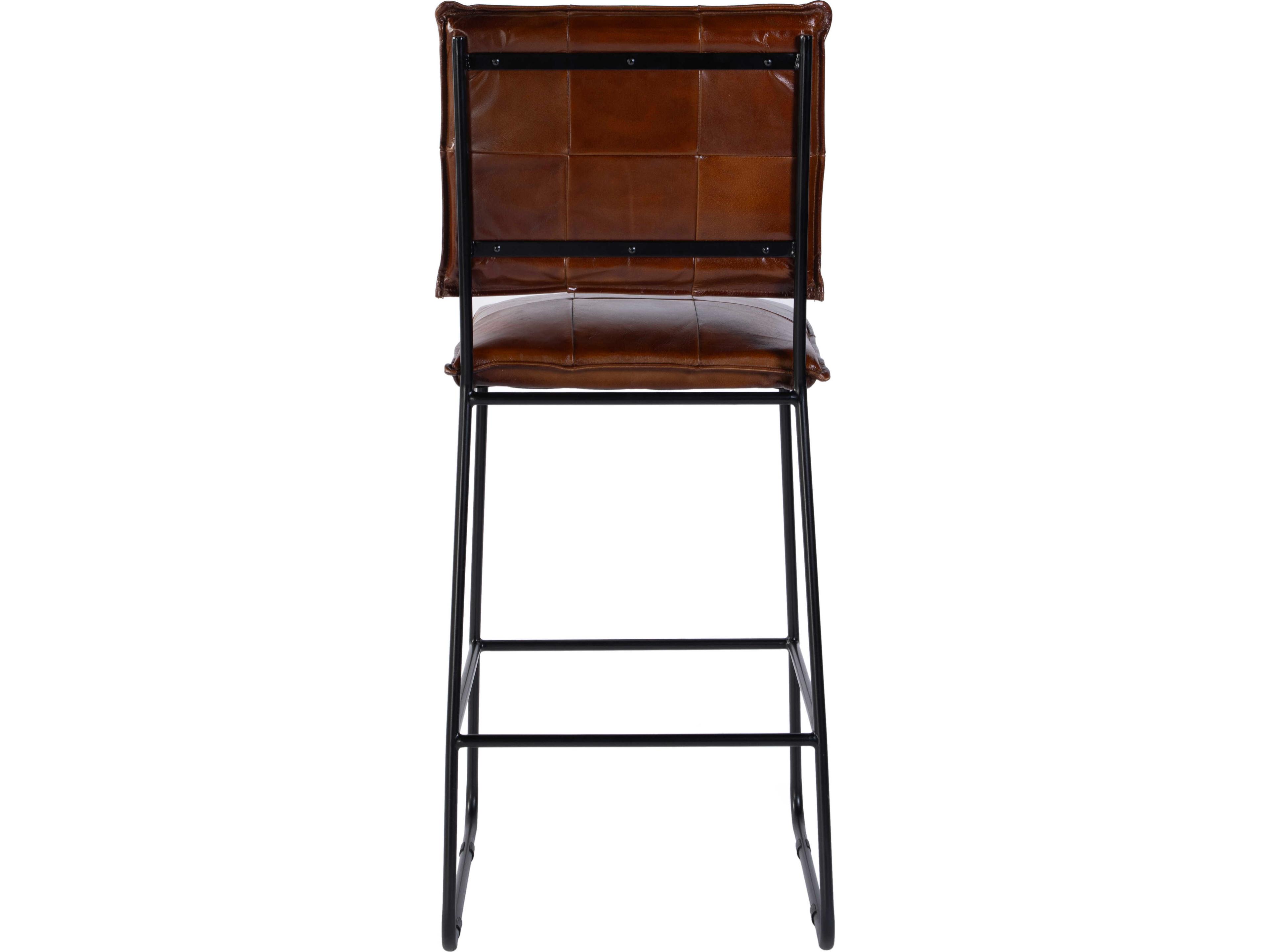 Butler Niles Brown Black Leather Bar Stool