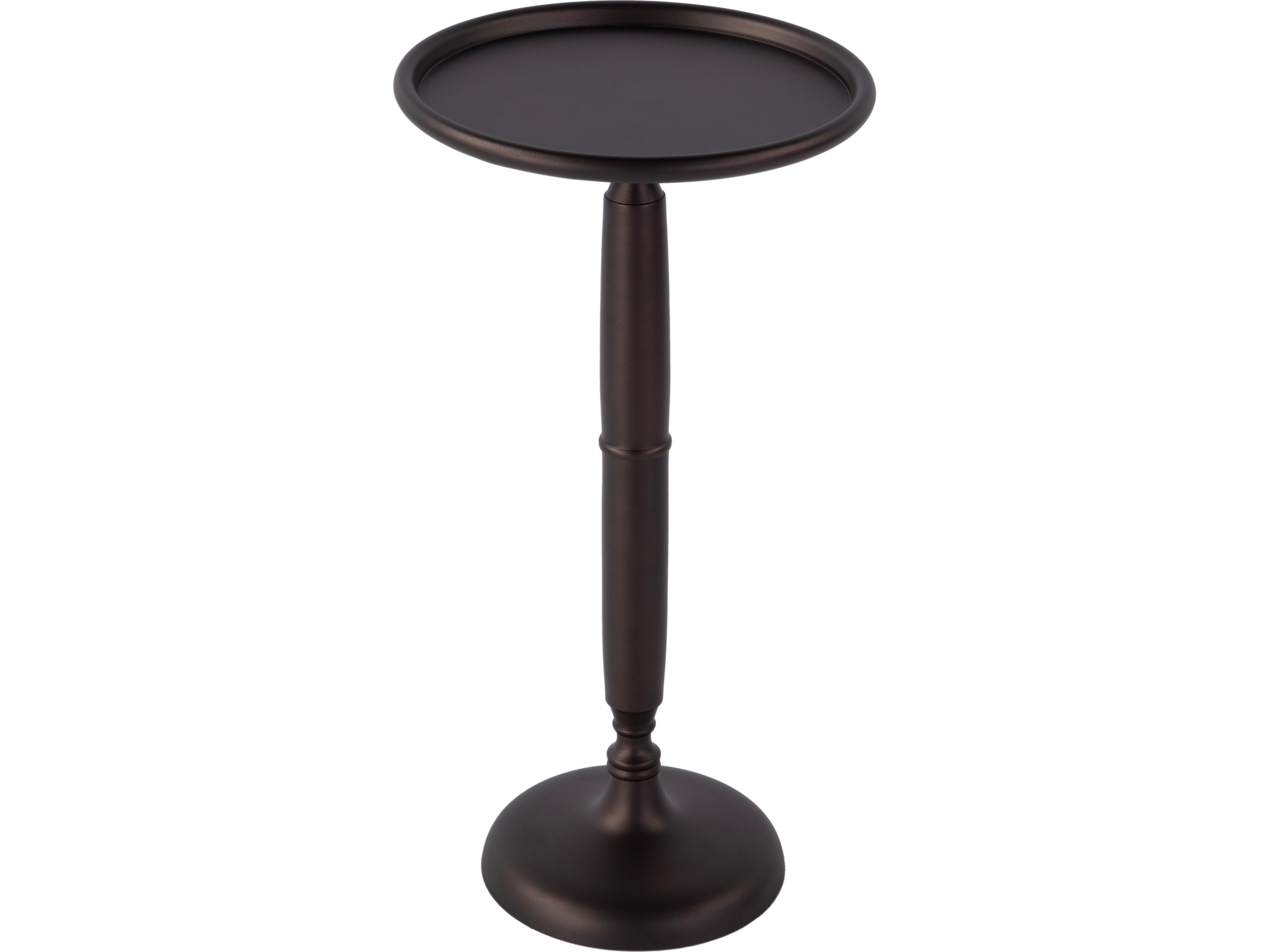 Alexi Round Metal Bronze End Table
