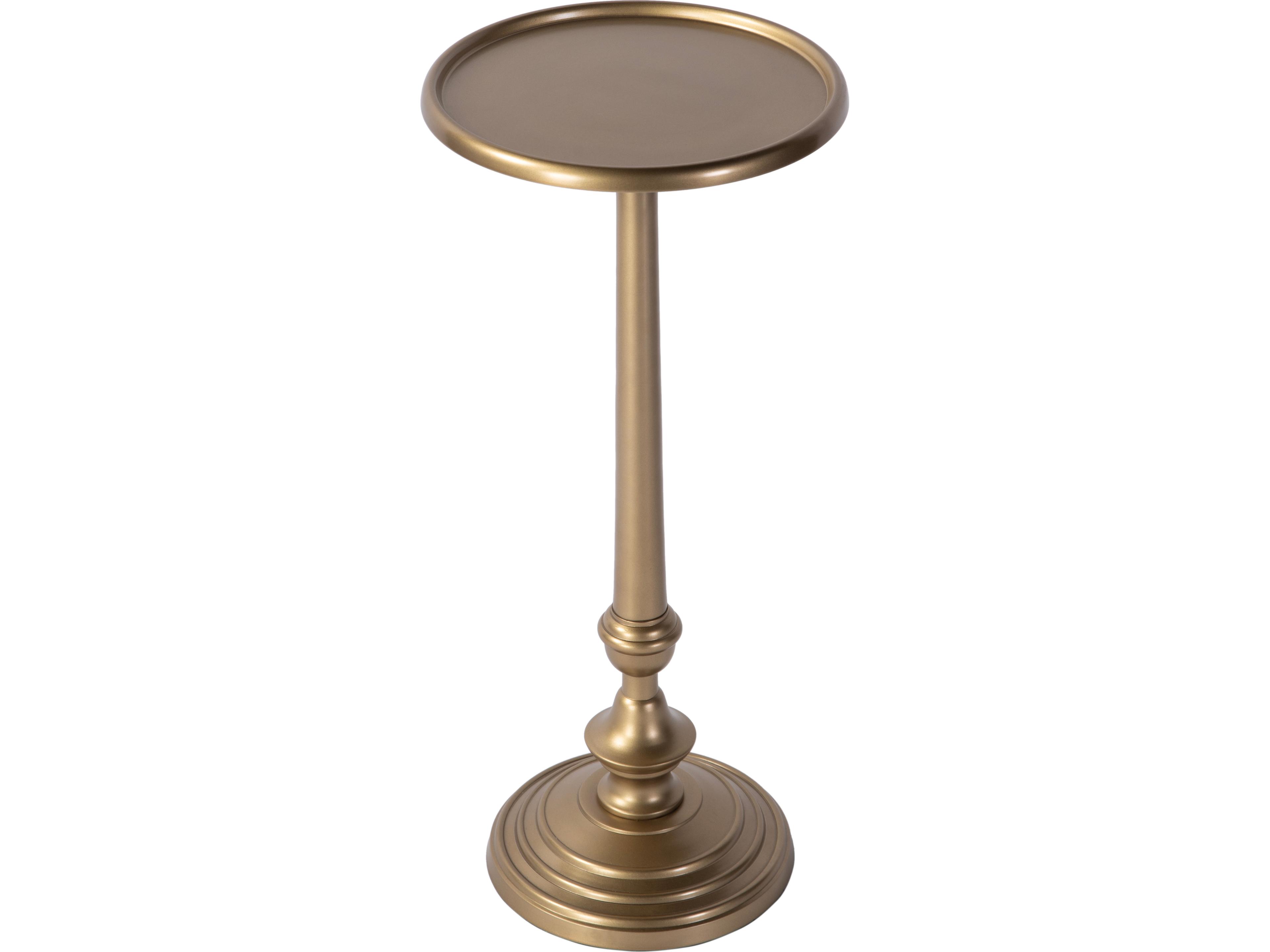 Astoria Round Metal Antique Gold End Table