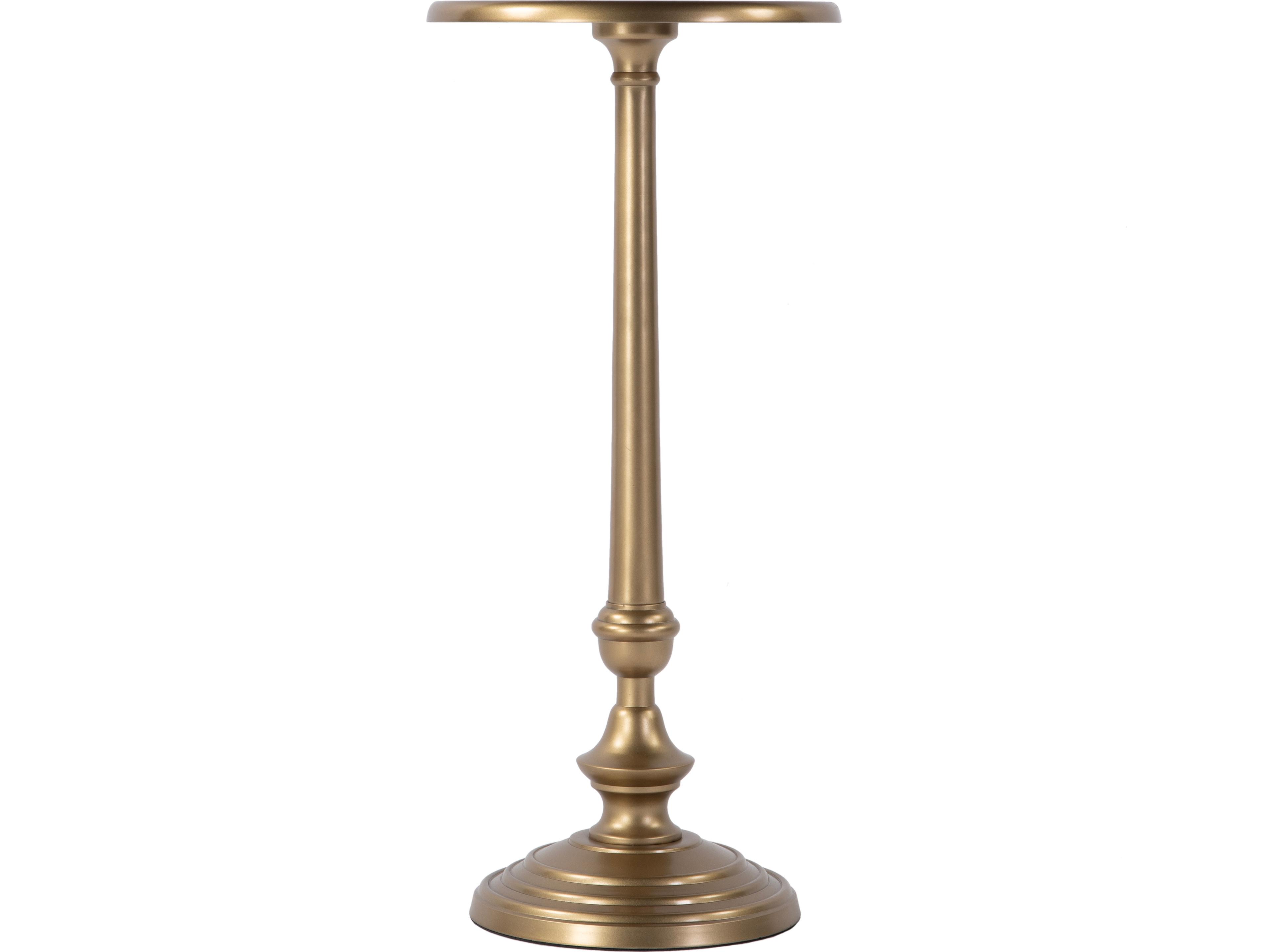 Butler Astoria Round Metal Antique Gold End Table