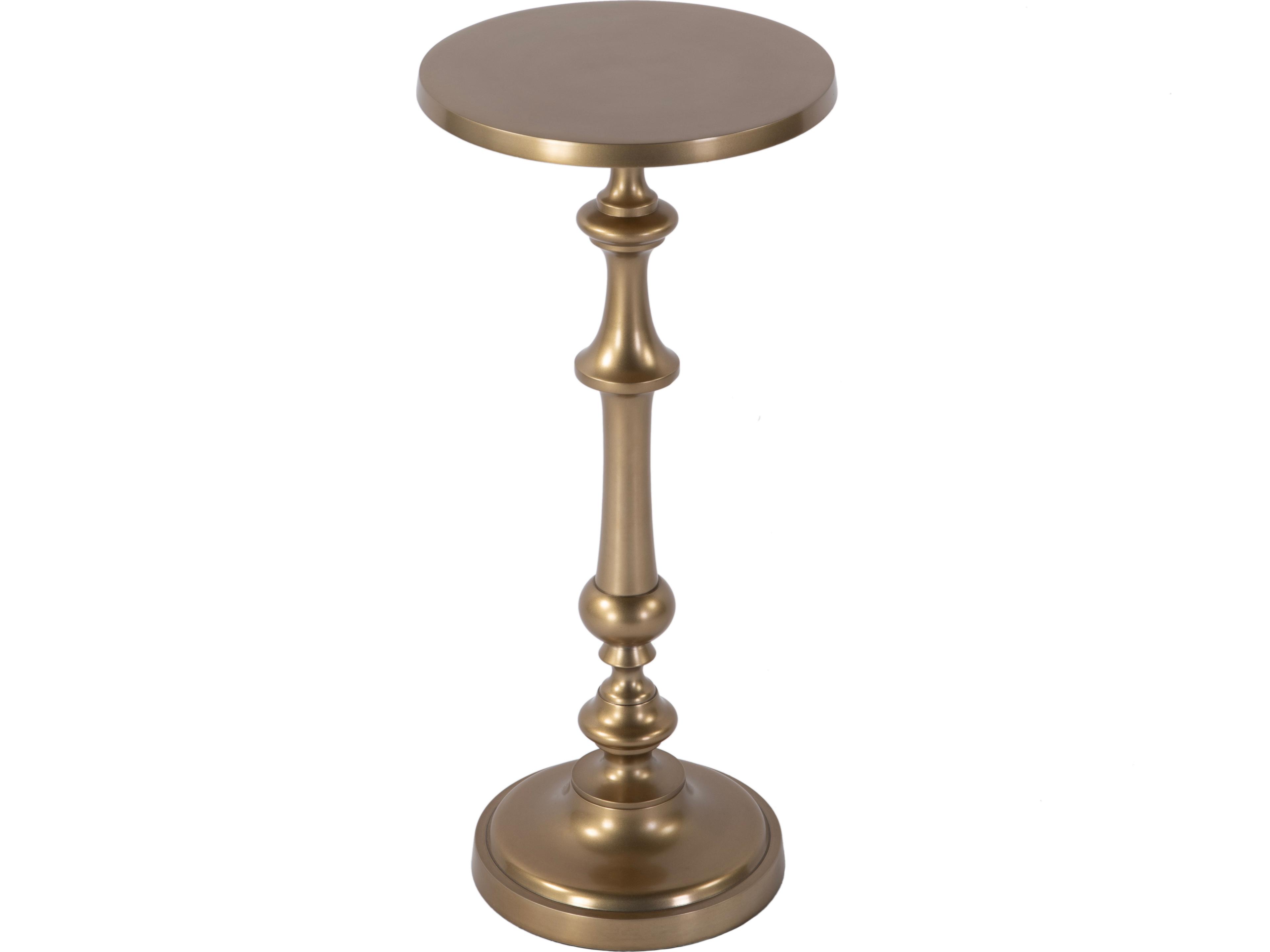 Bartel Round Metal Antique Gold End Table