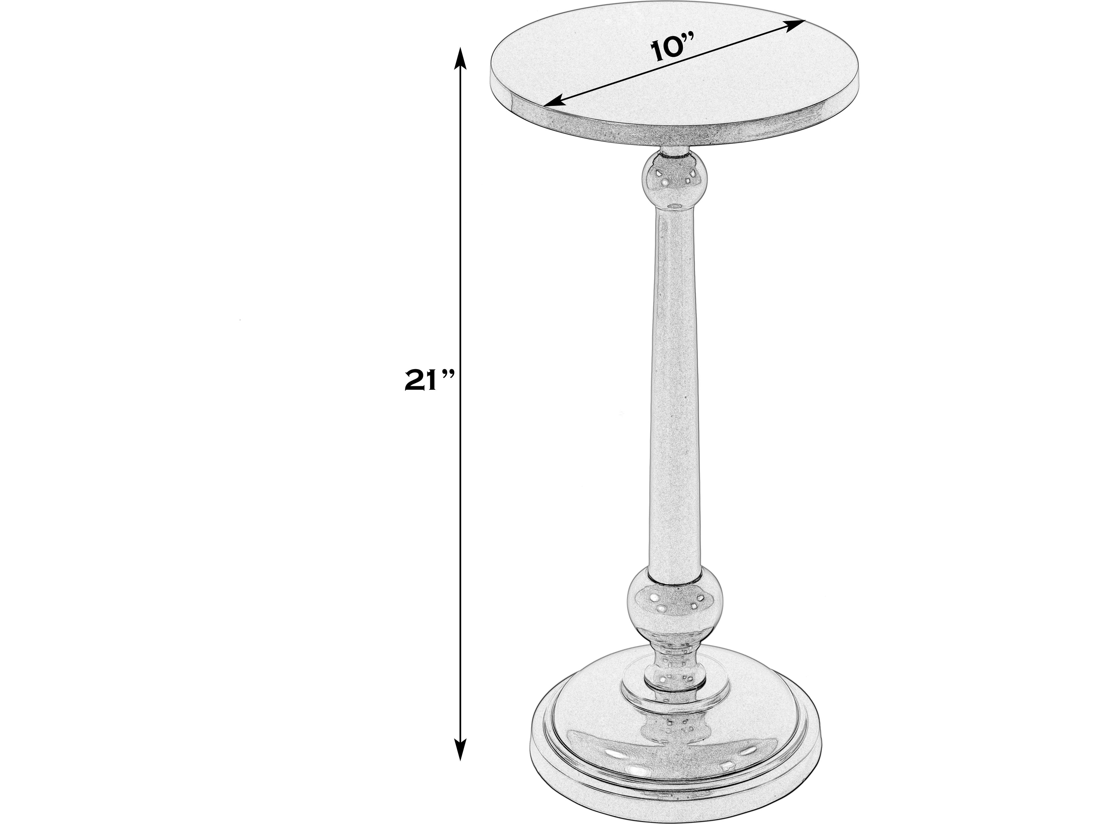 Butler Sterling Round Metal Nickel Plated End Table