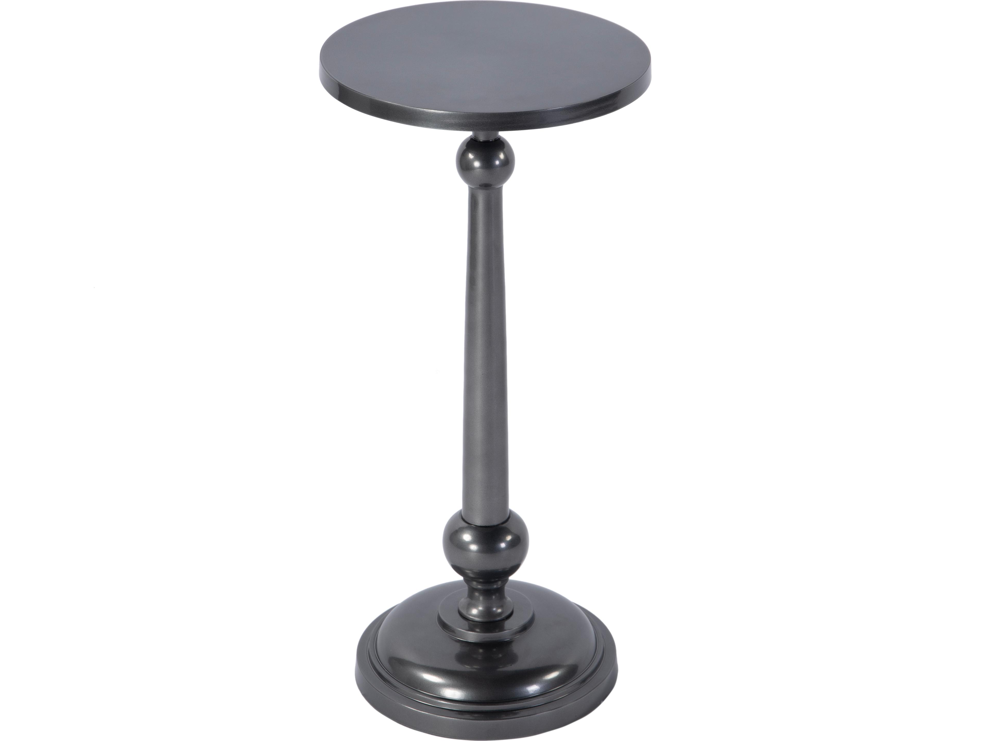 Butler Sterling Round Metal Nickel Plated End Table