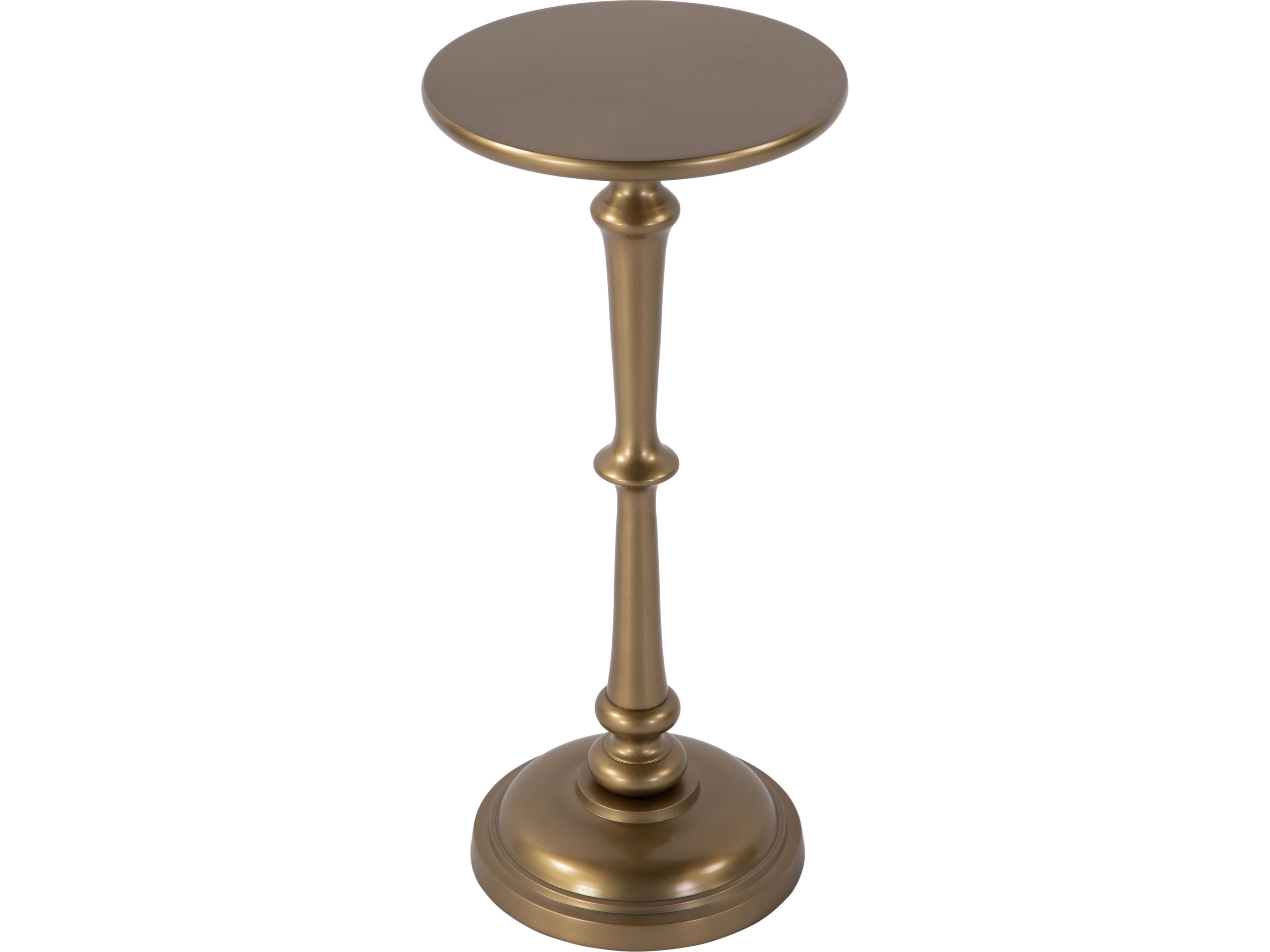 Alisa Round Metal Antique Gold End Table