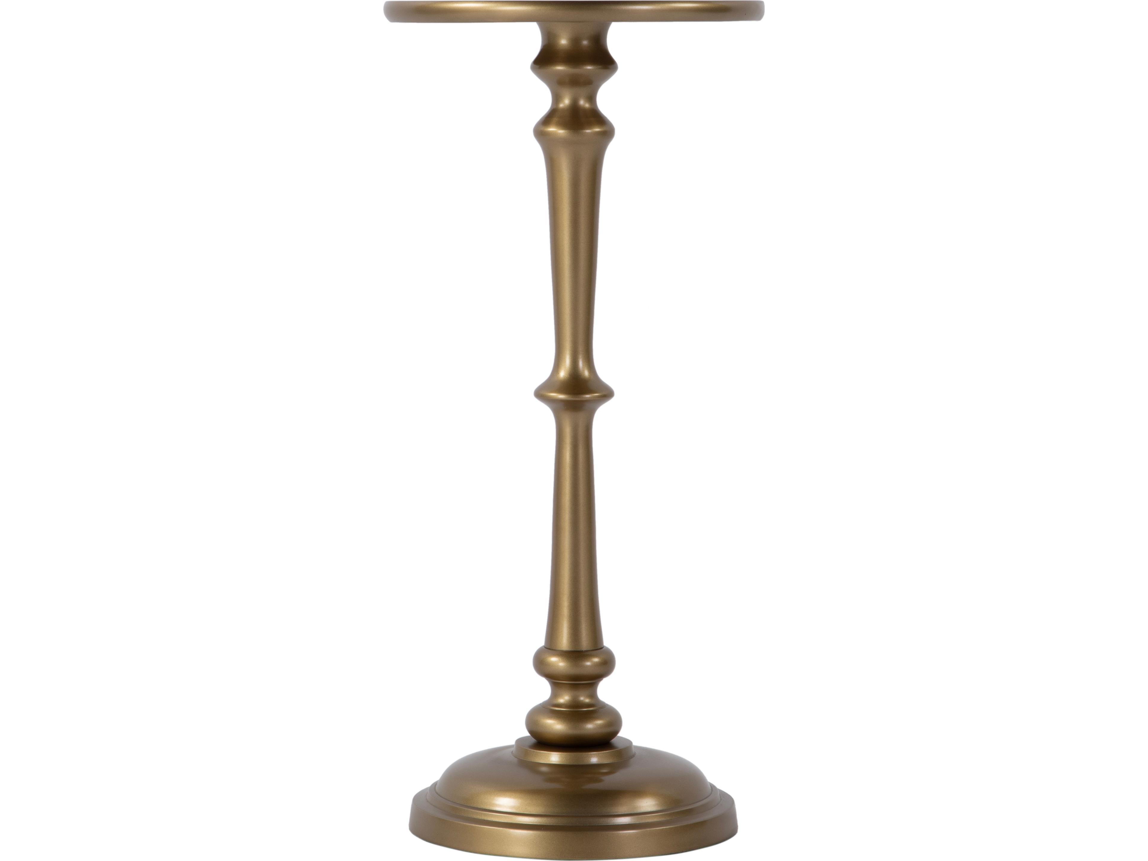 Butler Alisa Round Metal Antique Gold End Table