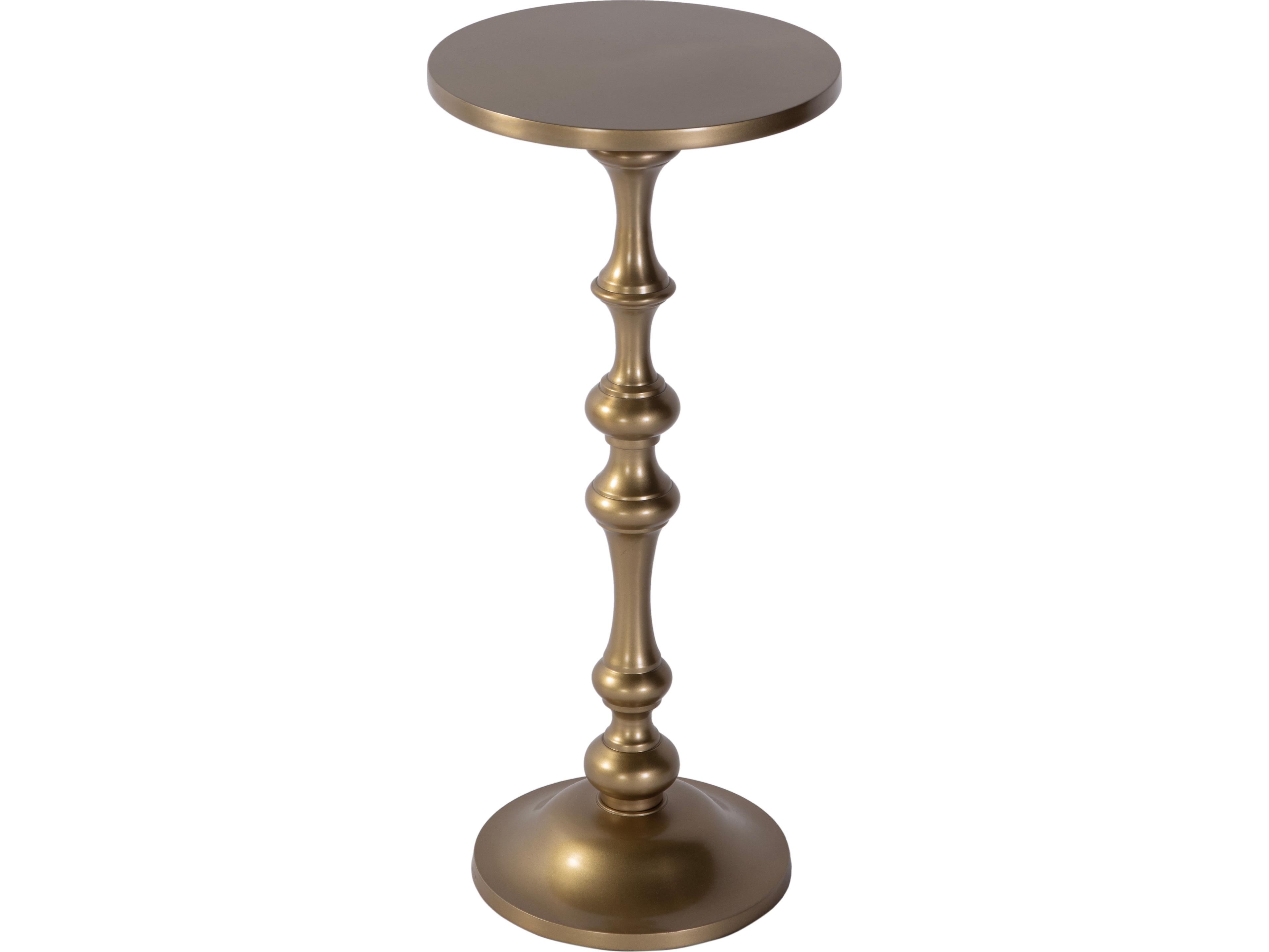 Passeo Round Metal Antique Gold End Table