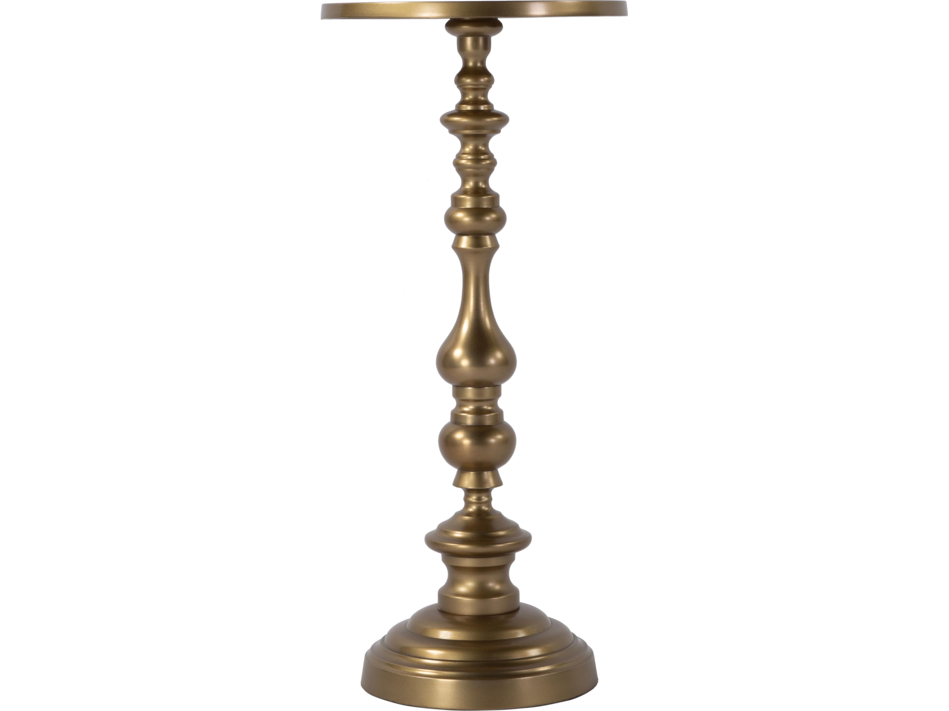 Butler Mario Round Metal Antique Gold End Table