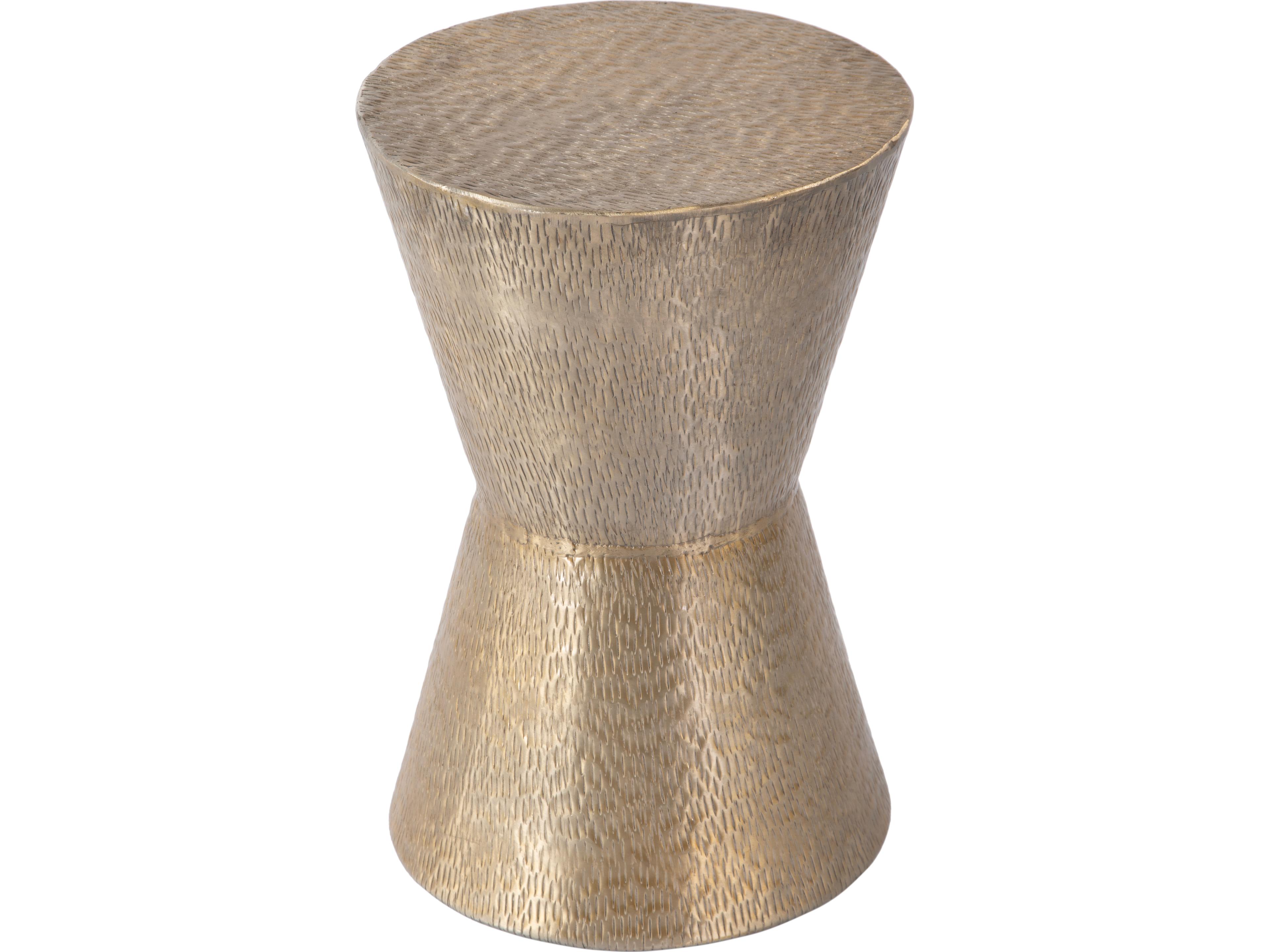 Flen Round Metal Bronze End Table