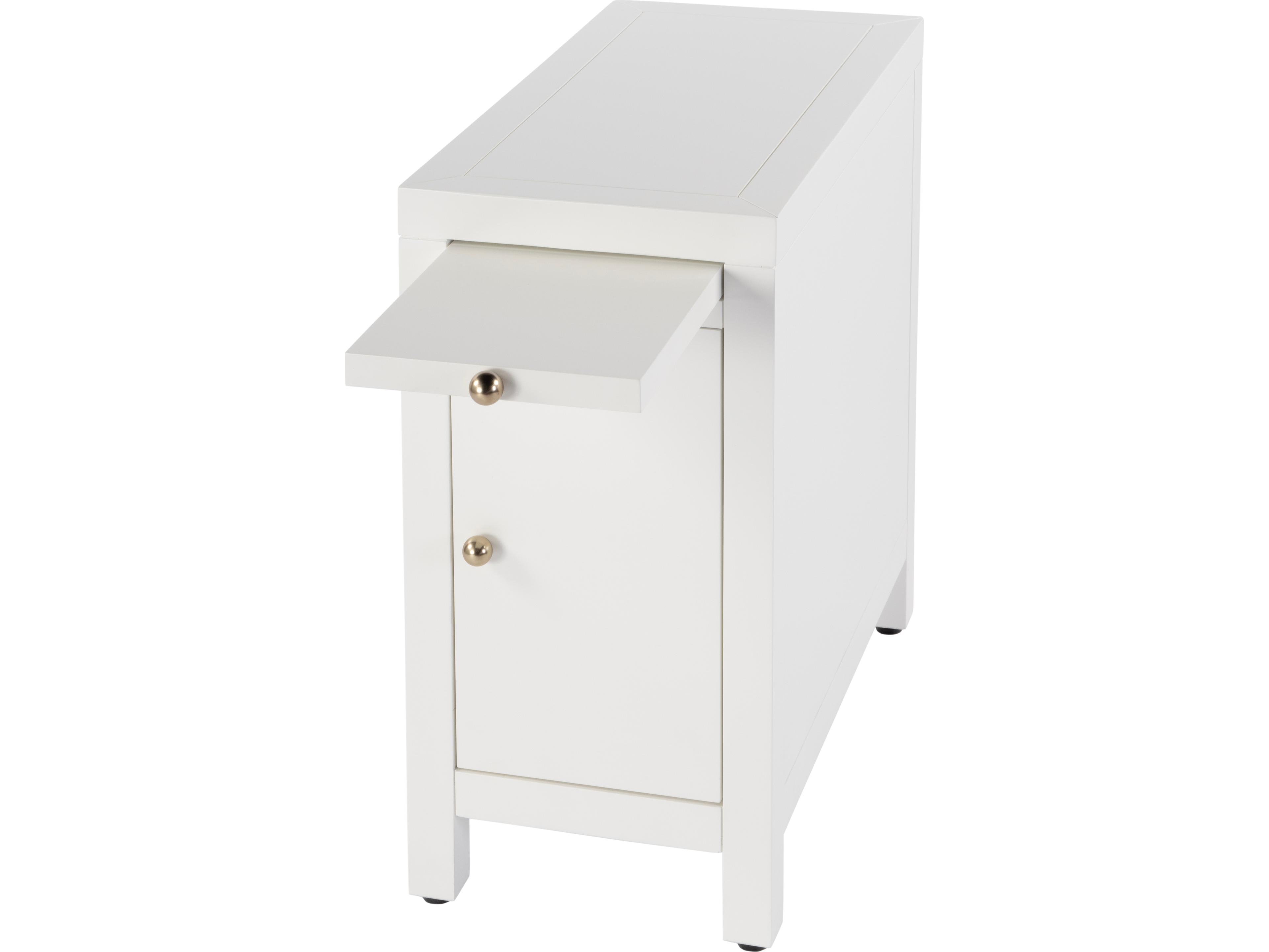 Butler Nora Rectangular Wood Smooth White End Table