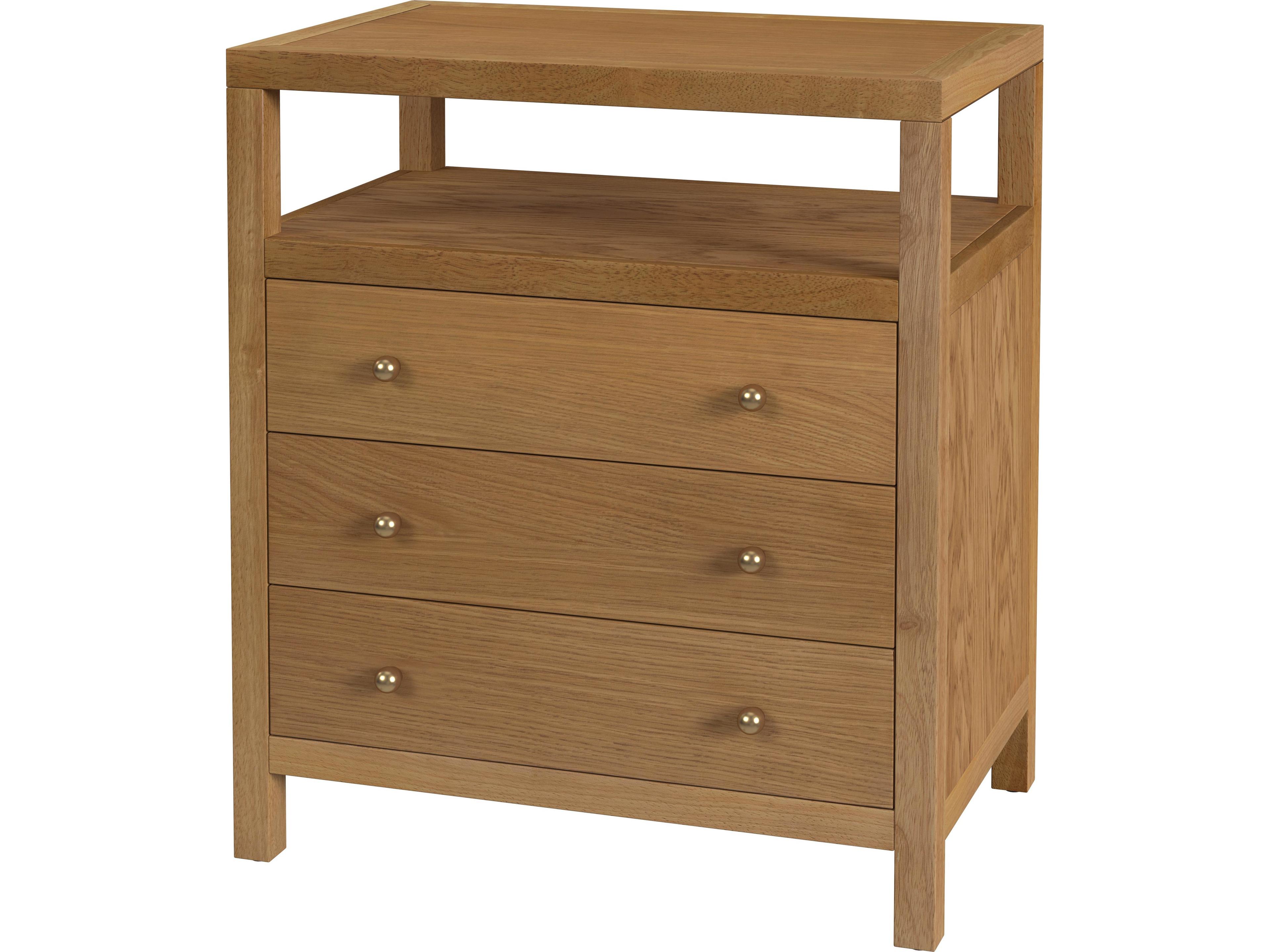 Nora 3-Drawers Acacia Wood Nightstand