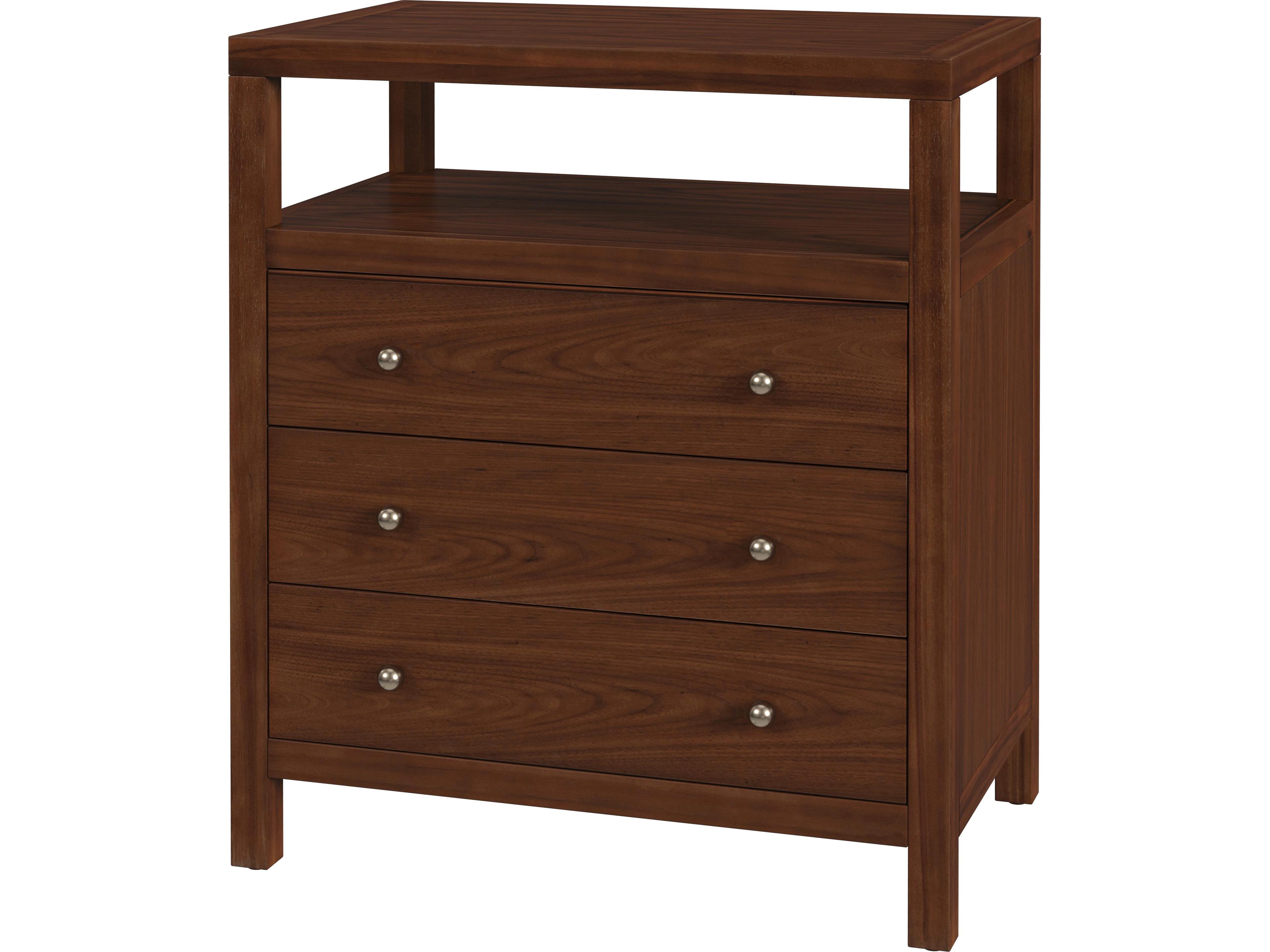 Butler Nora 3-Drawers Brown Acacia Wood Nightstand