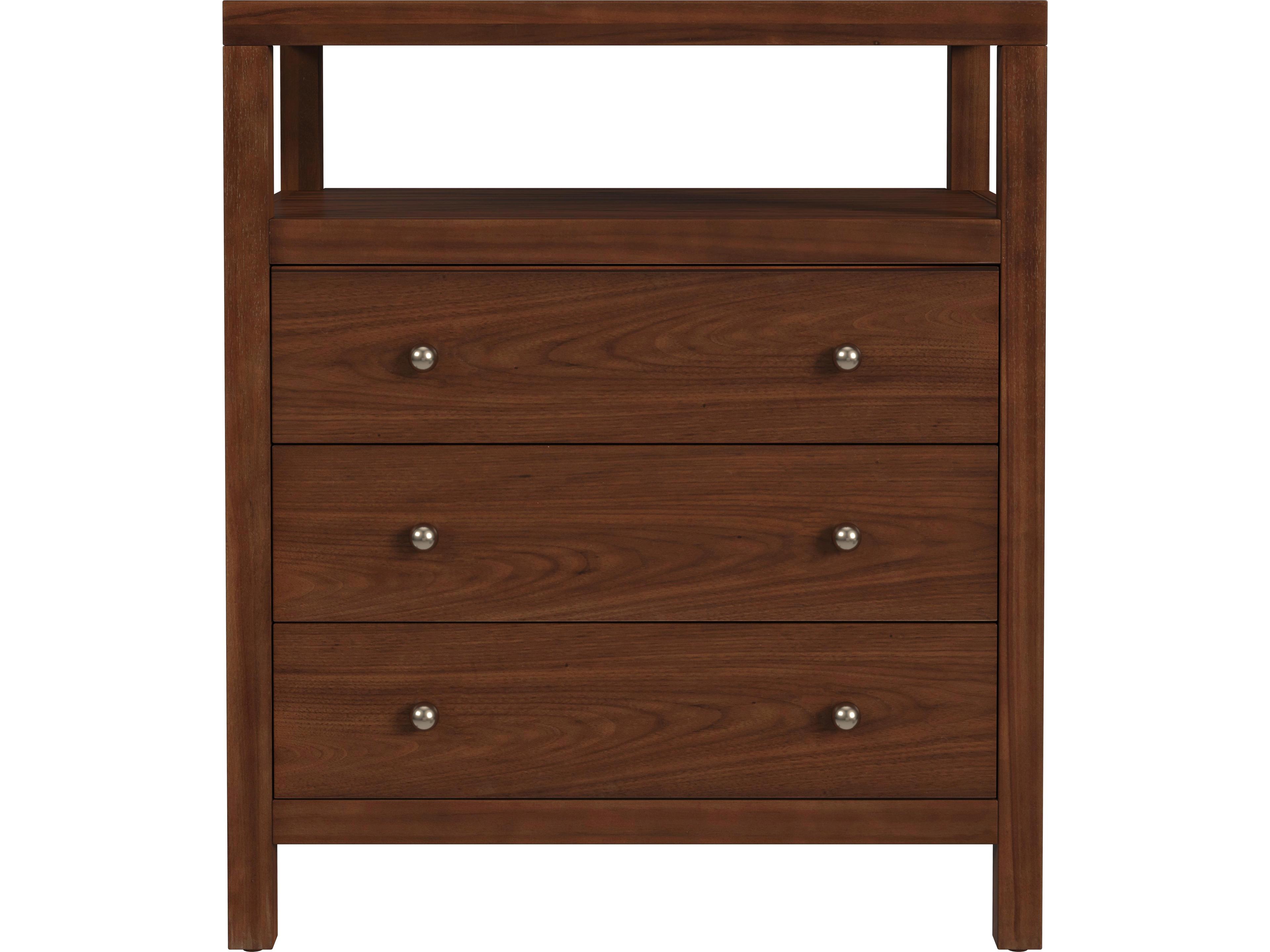 Butler Nora 3-Drawers Brown Acacia Wood Nightstand