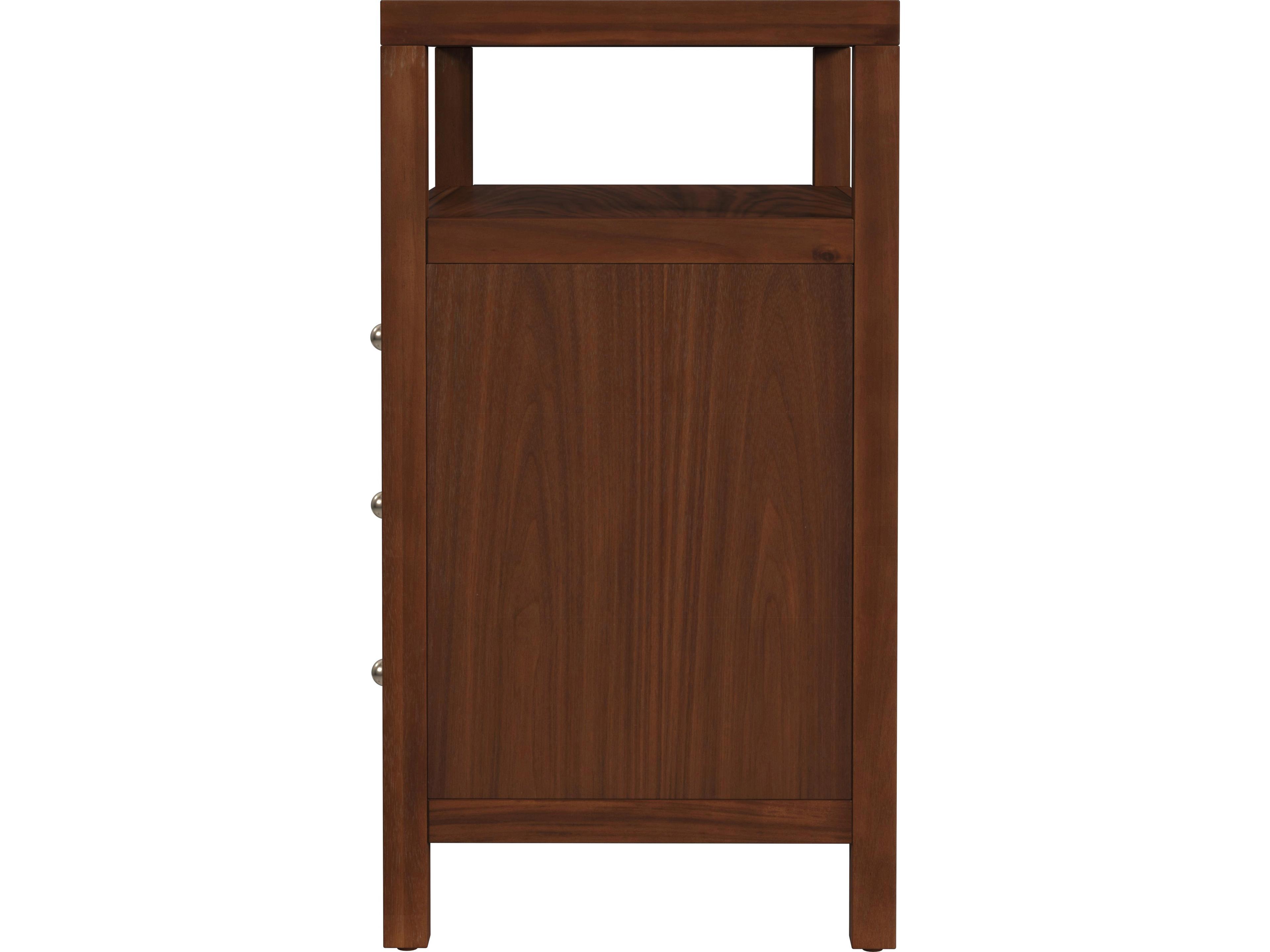 Butler Nora 3-Drawers Brown Acacia Wood Nightstand