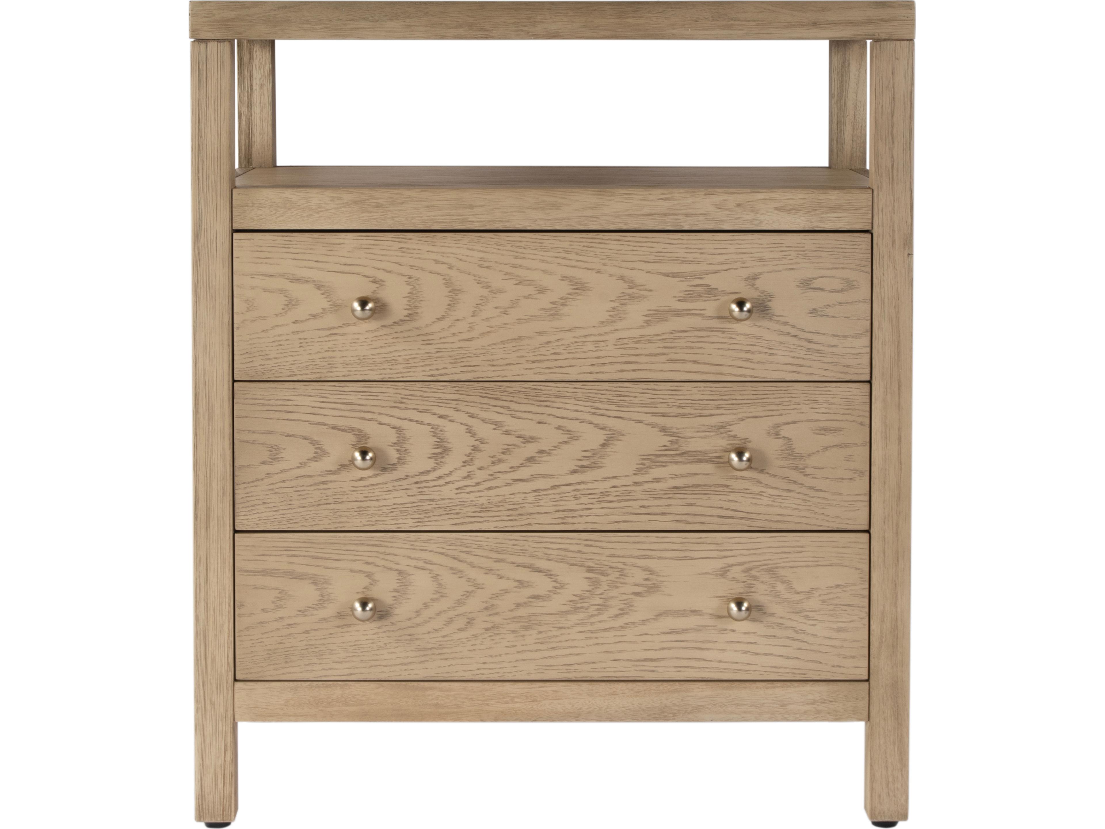 Butler Nora 3-Drawers Natural Acacia Wood Nightstand