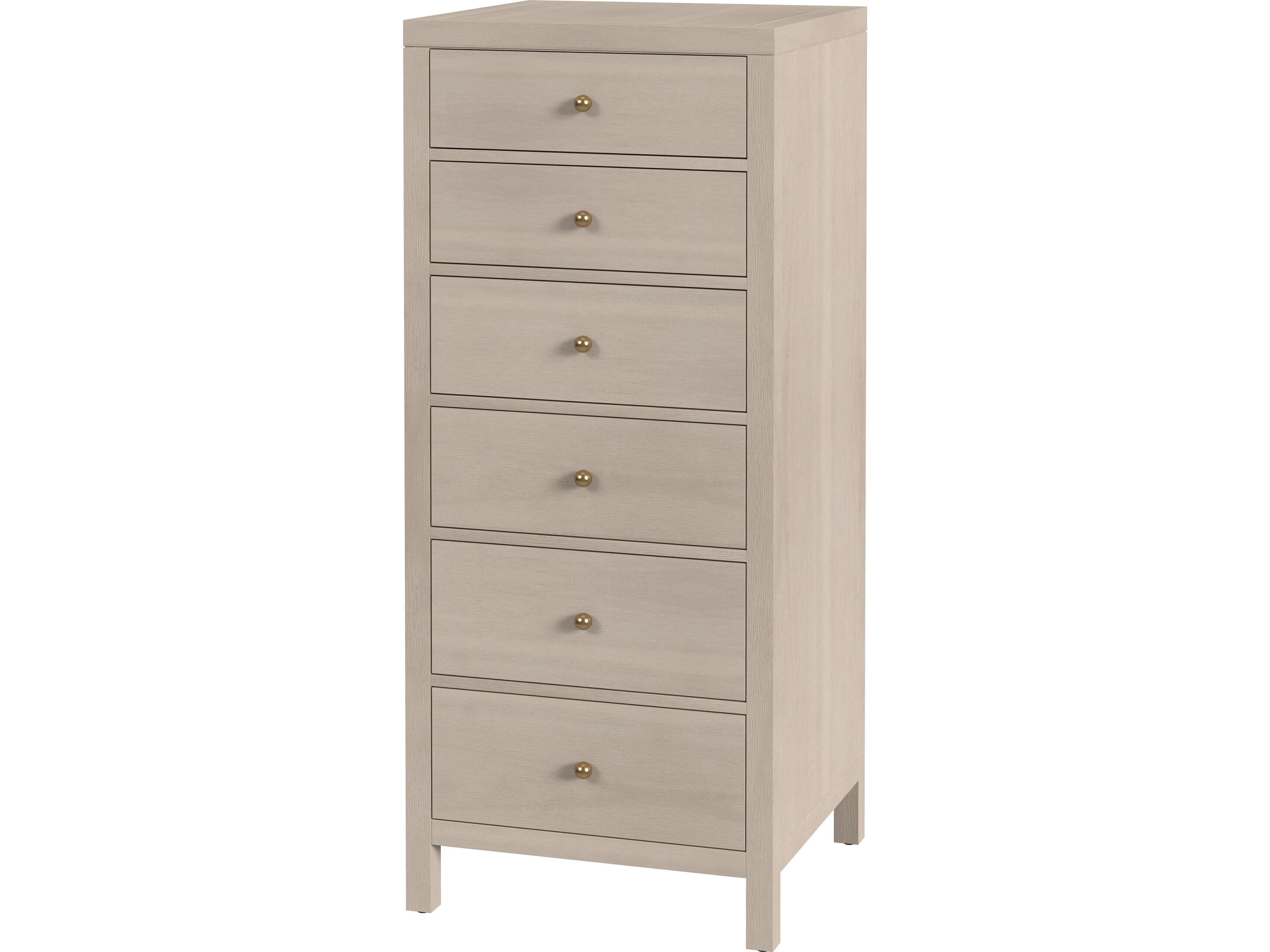 Nora 6-Drawers Beige Acacia Wood Dresser