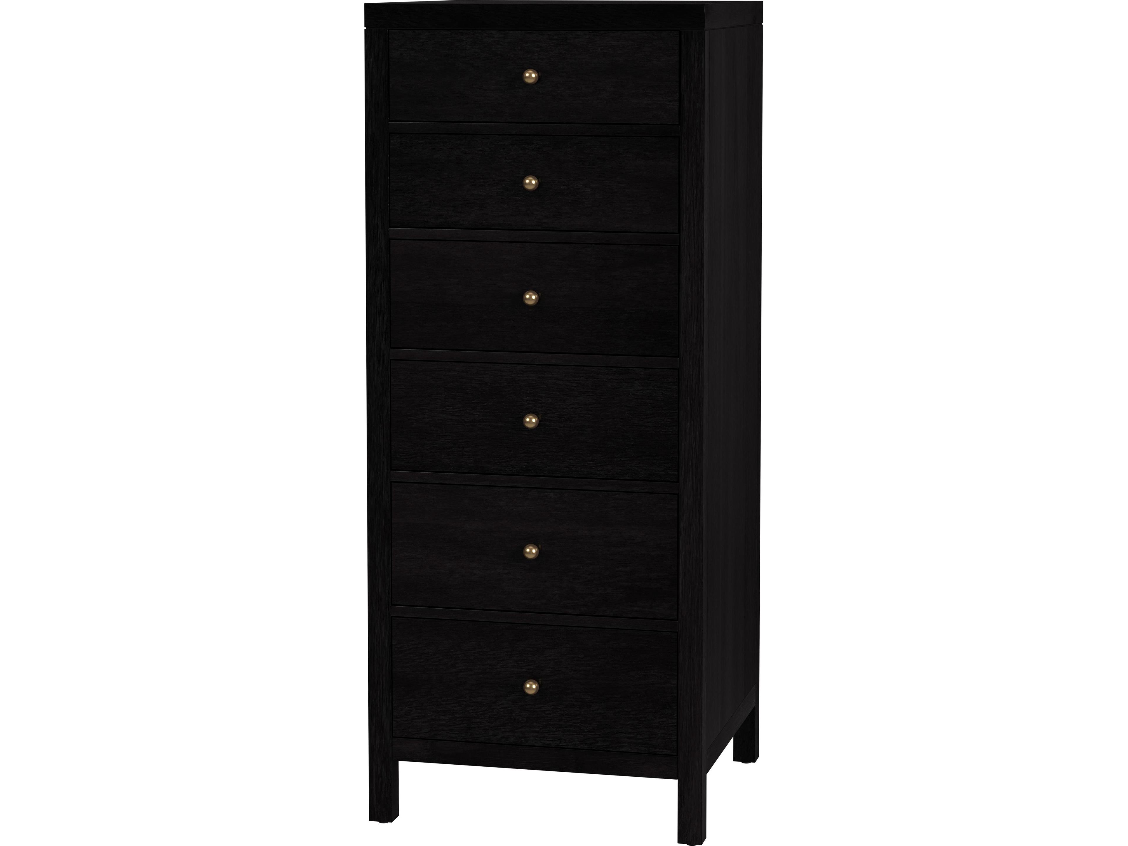 Nora 6-Drawers Black Acacia Wood Dresser