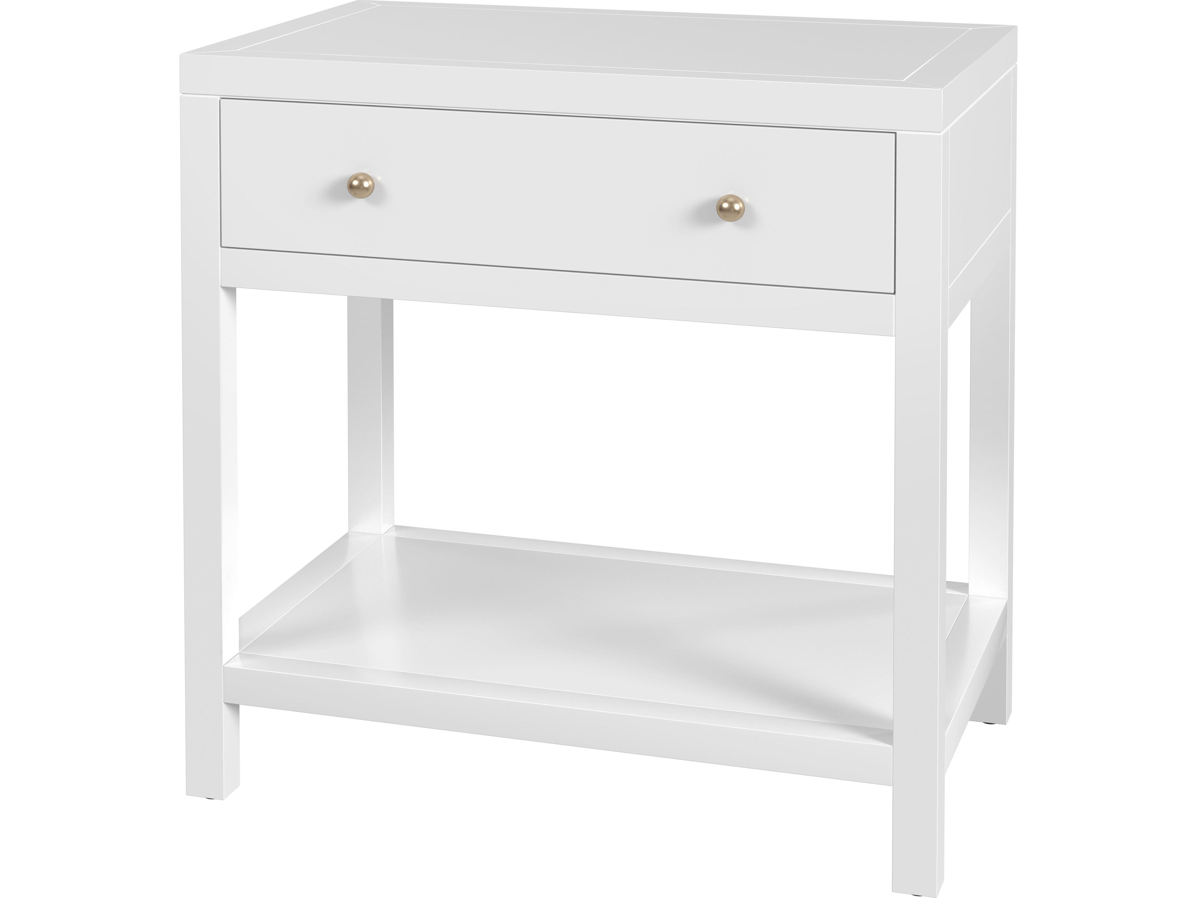 Nora 1-Drawer Acacia Wood Nightstand