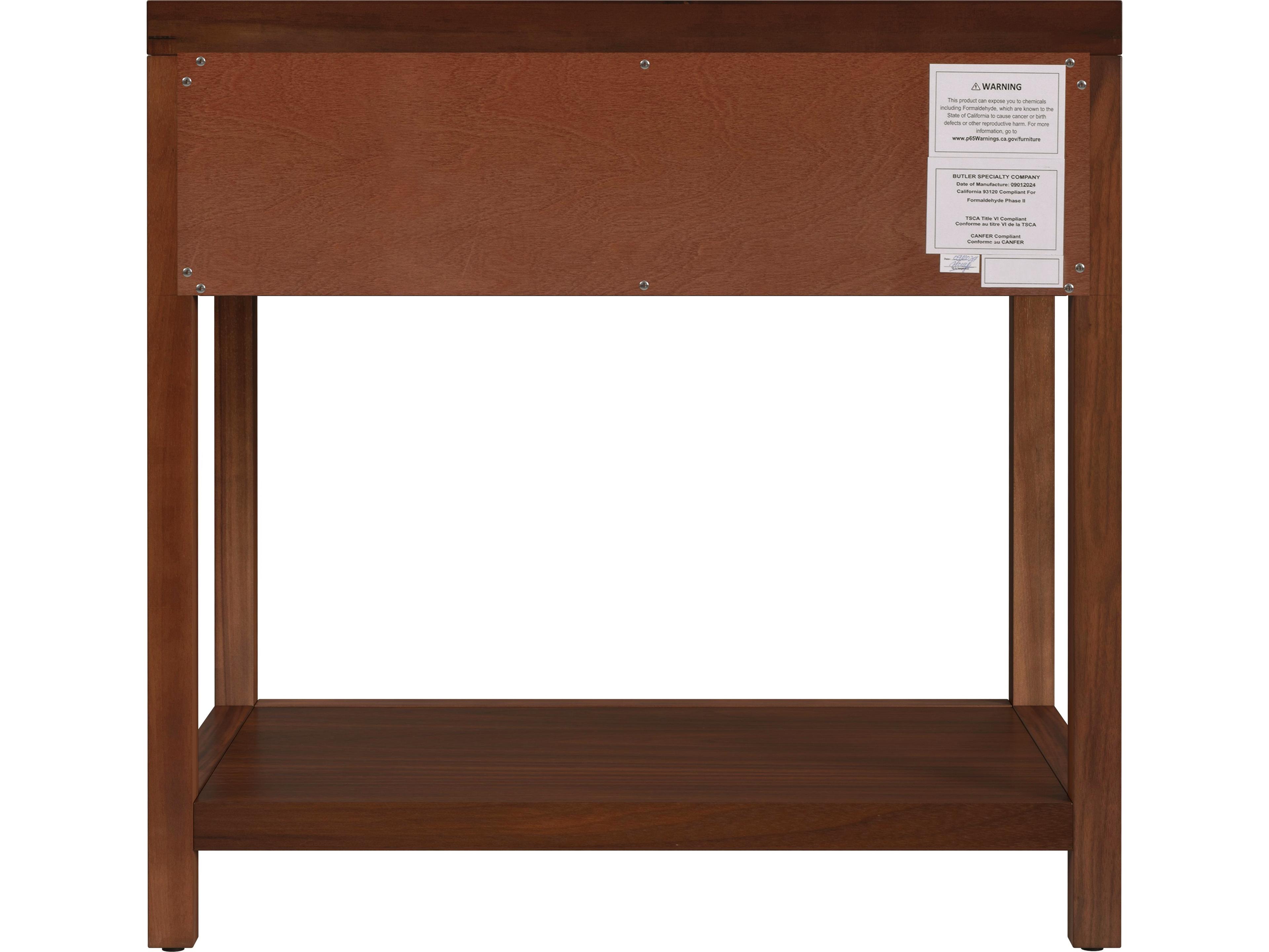 Butler Nora 1-Drawer Brown Acacia Wood Nightstand