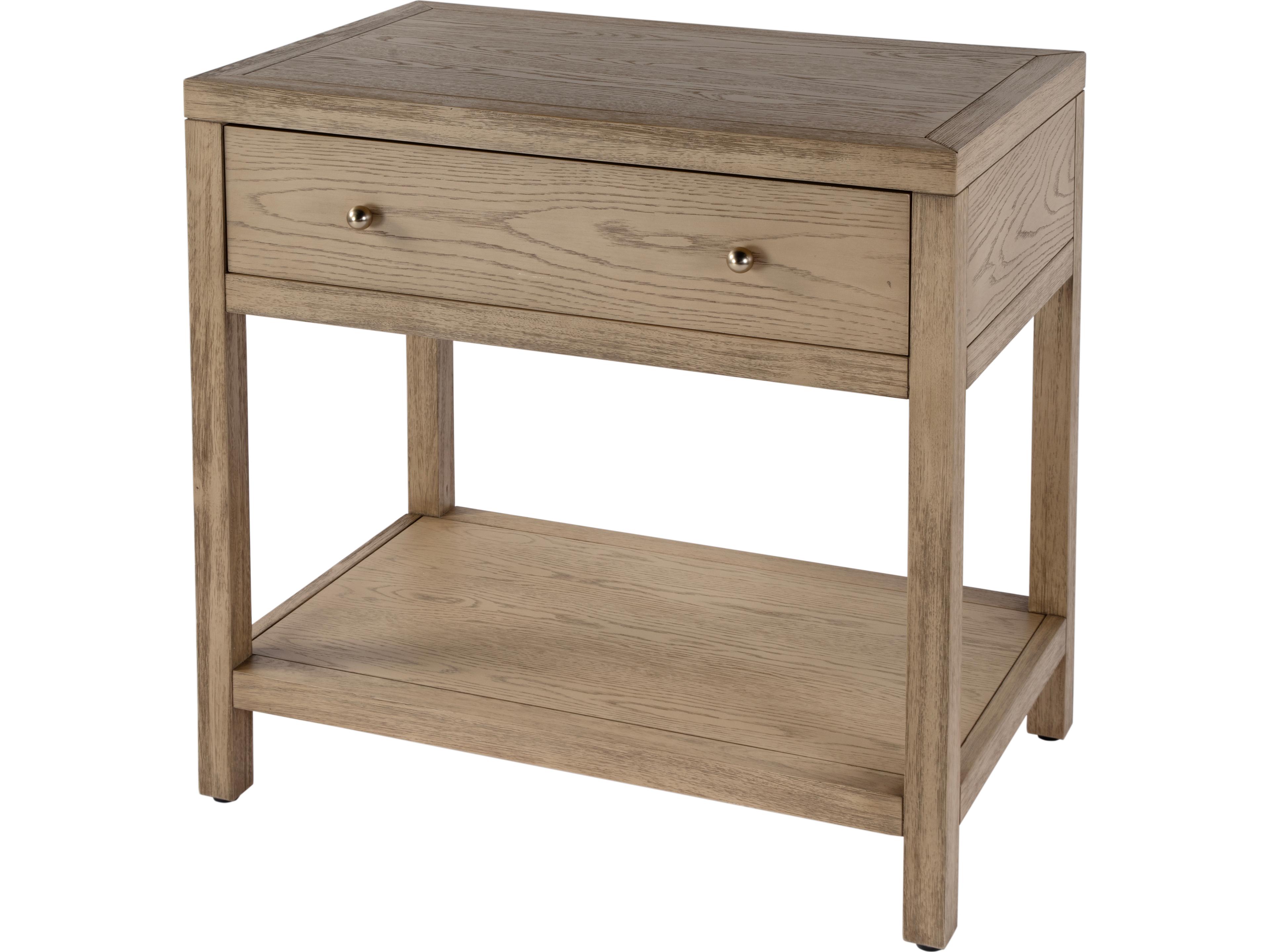 Butler Nora 1-Drawer Natural Acacia Wood Nightstand
