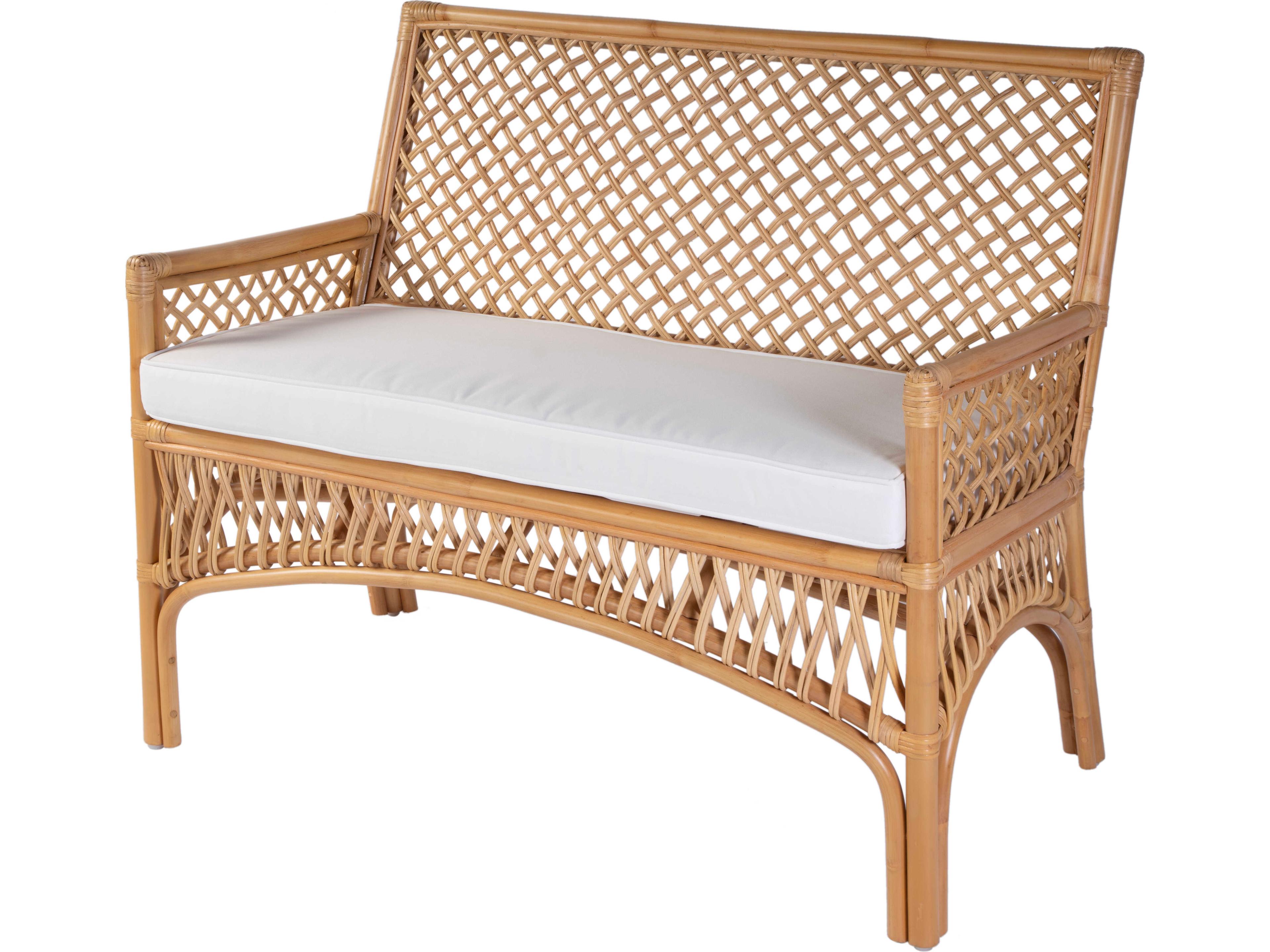 Antigua Natural Brown Upholstered Accent Bench