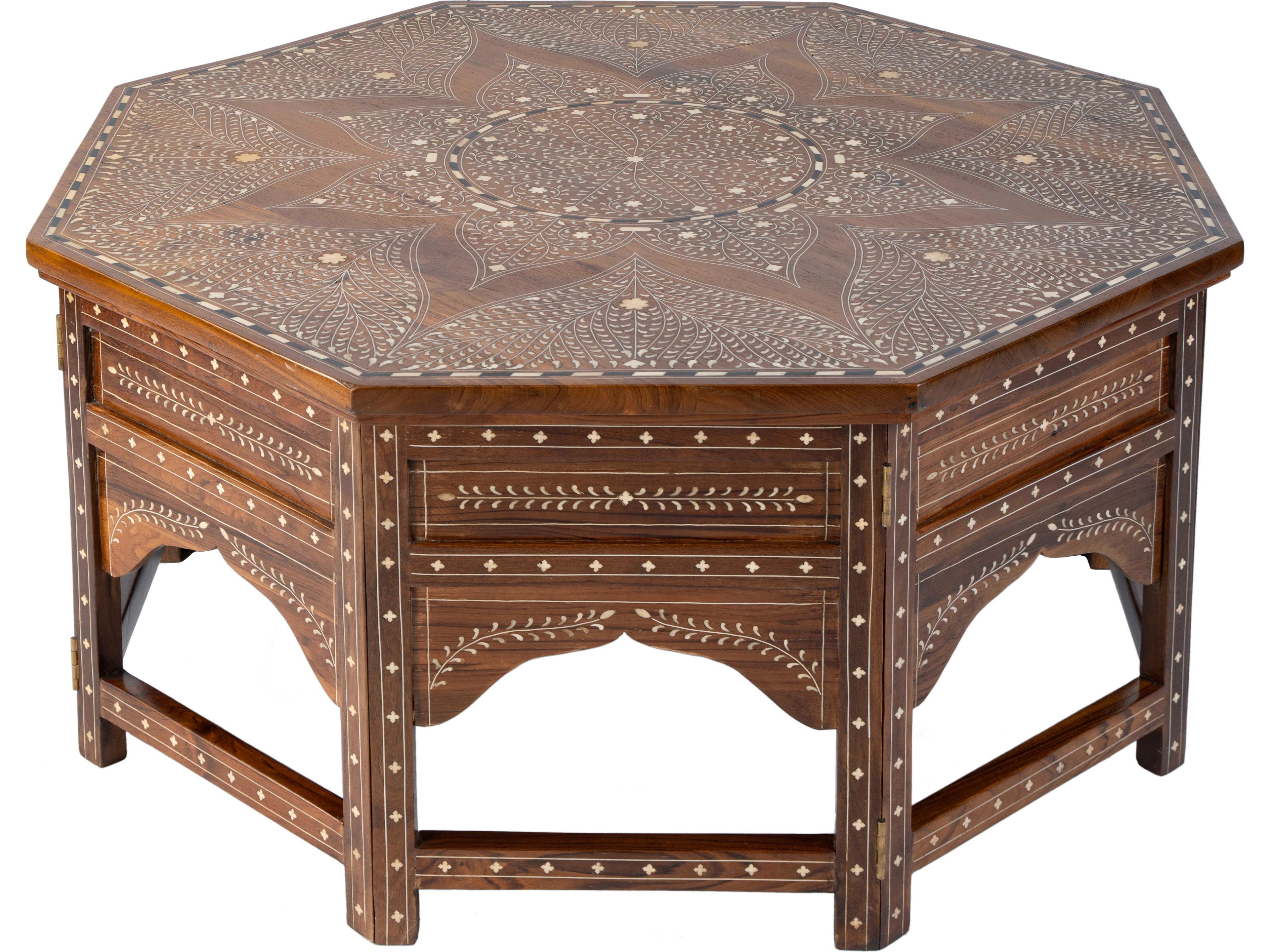 Mandore Octagon Wood Brown Coffee Table