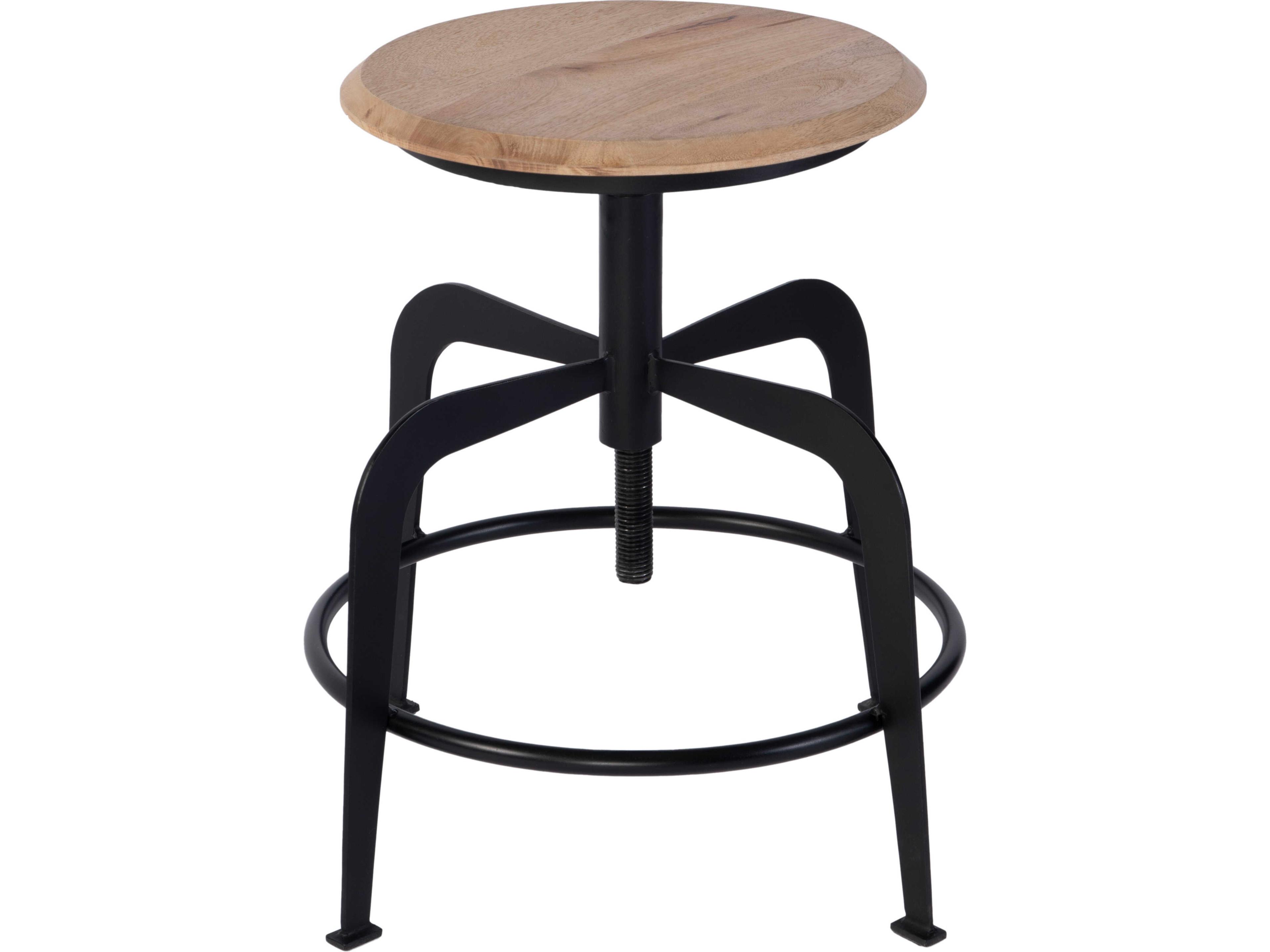 Butler Edison Black Natural Mango Wood Counter Stool