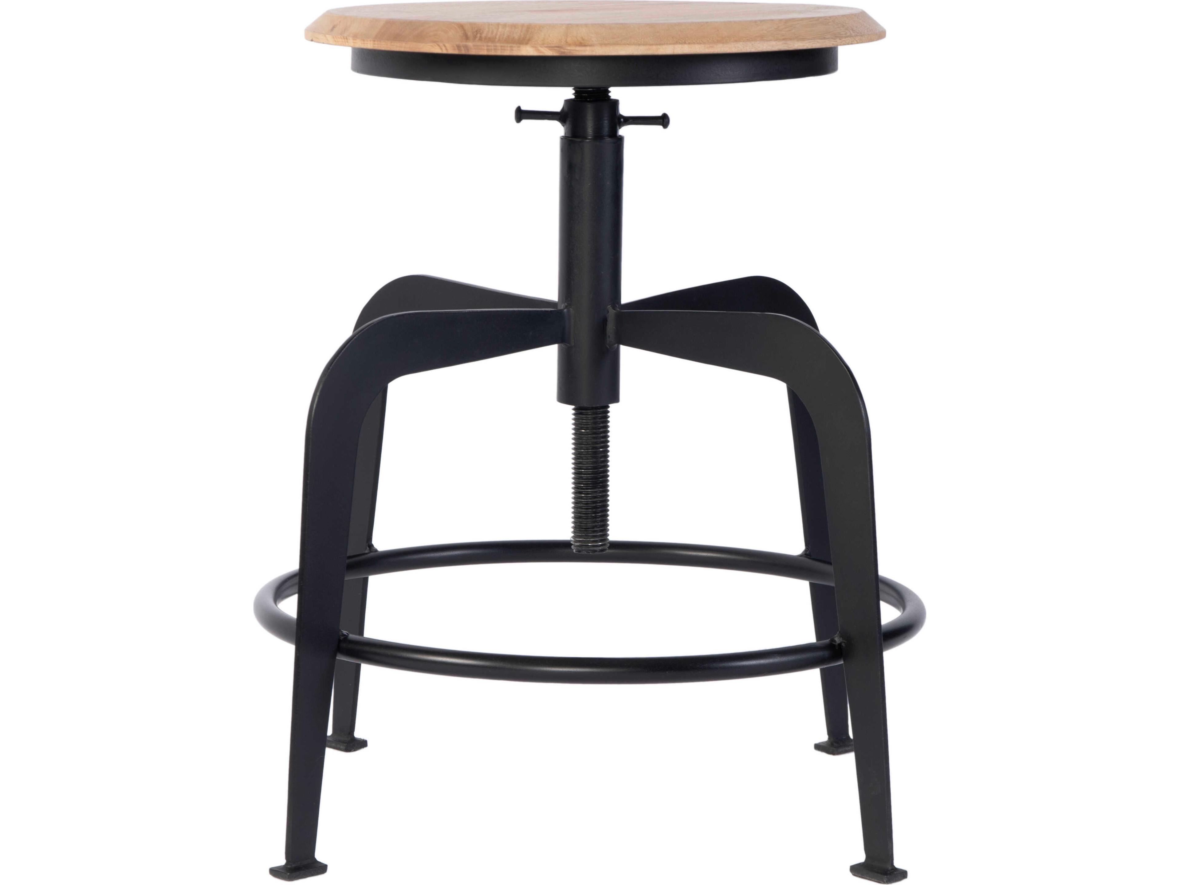 Butler Edison Black Natural Mango Wood Counter Stool