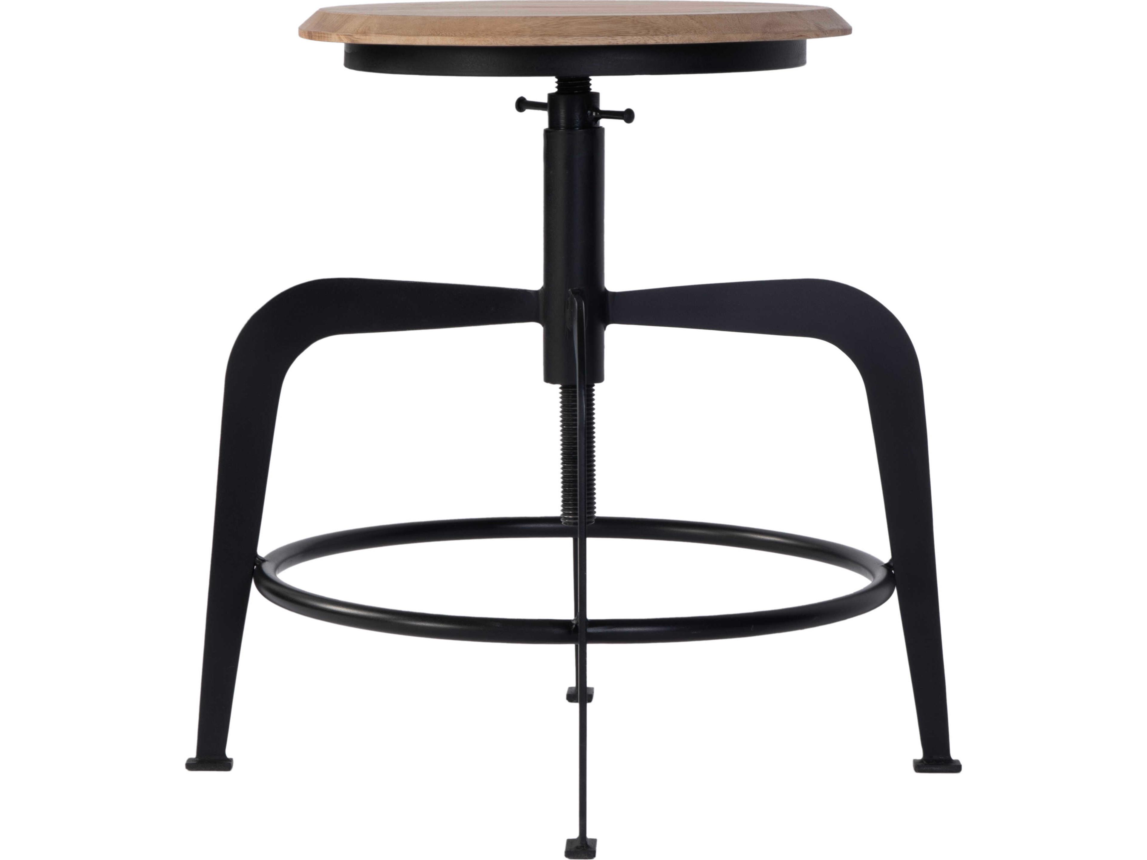 Butler Edison Black Natural Mango Wood Counter Stool