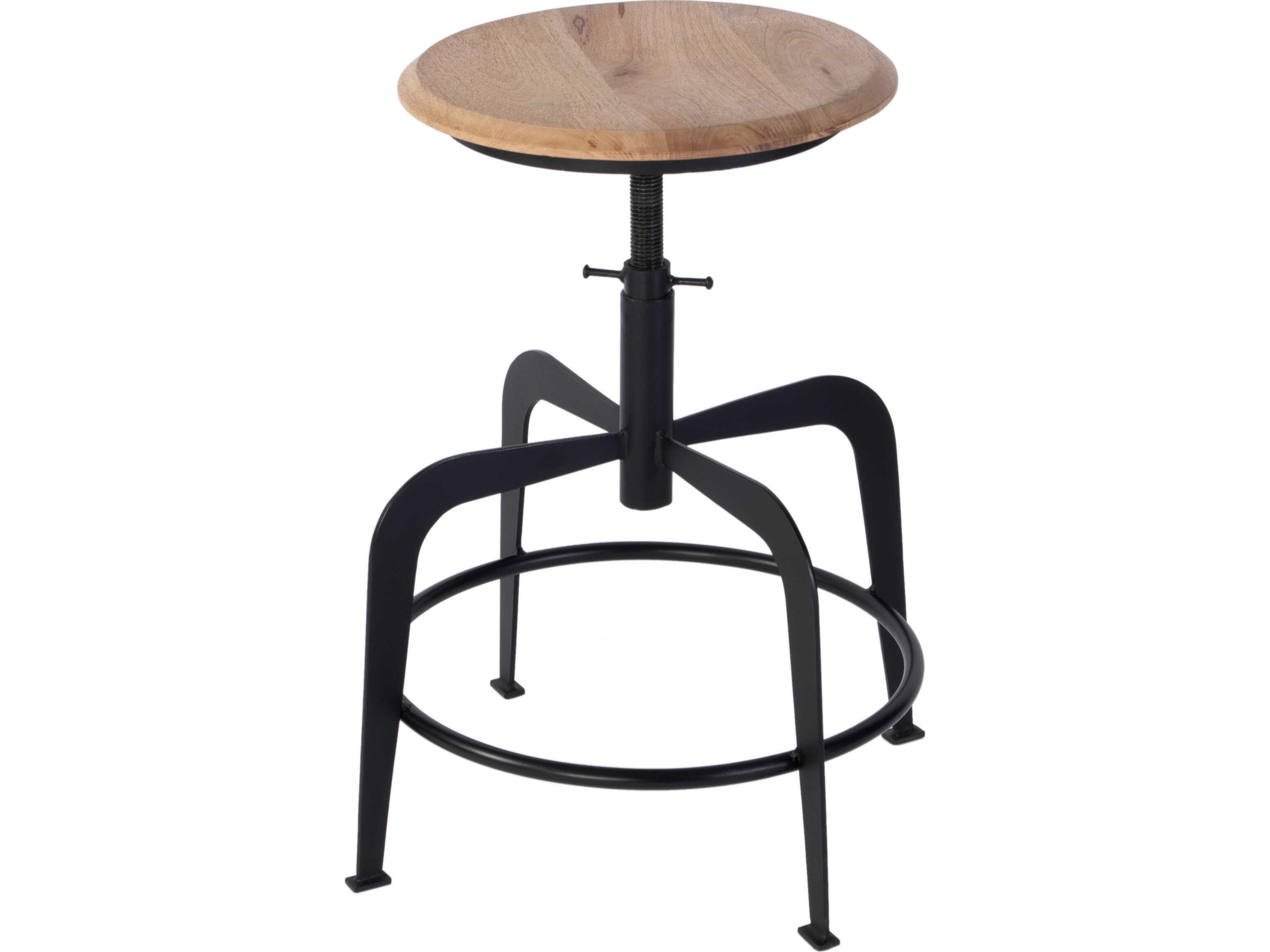 Butler Edison Black Natural Mango Wood Counter Stool