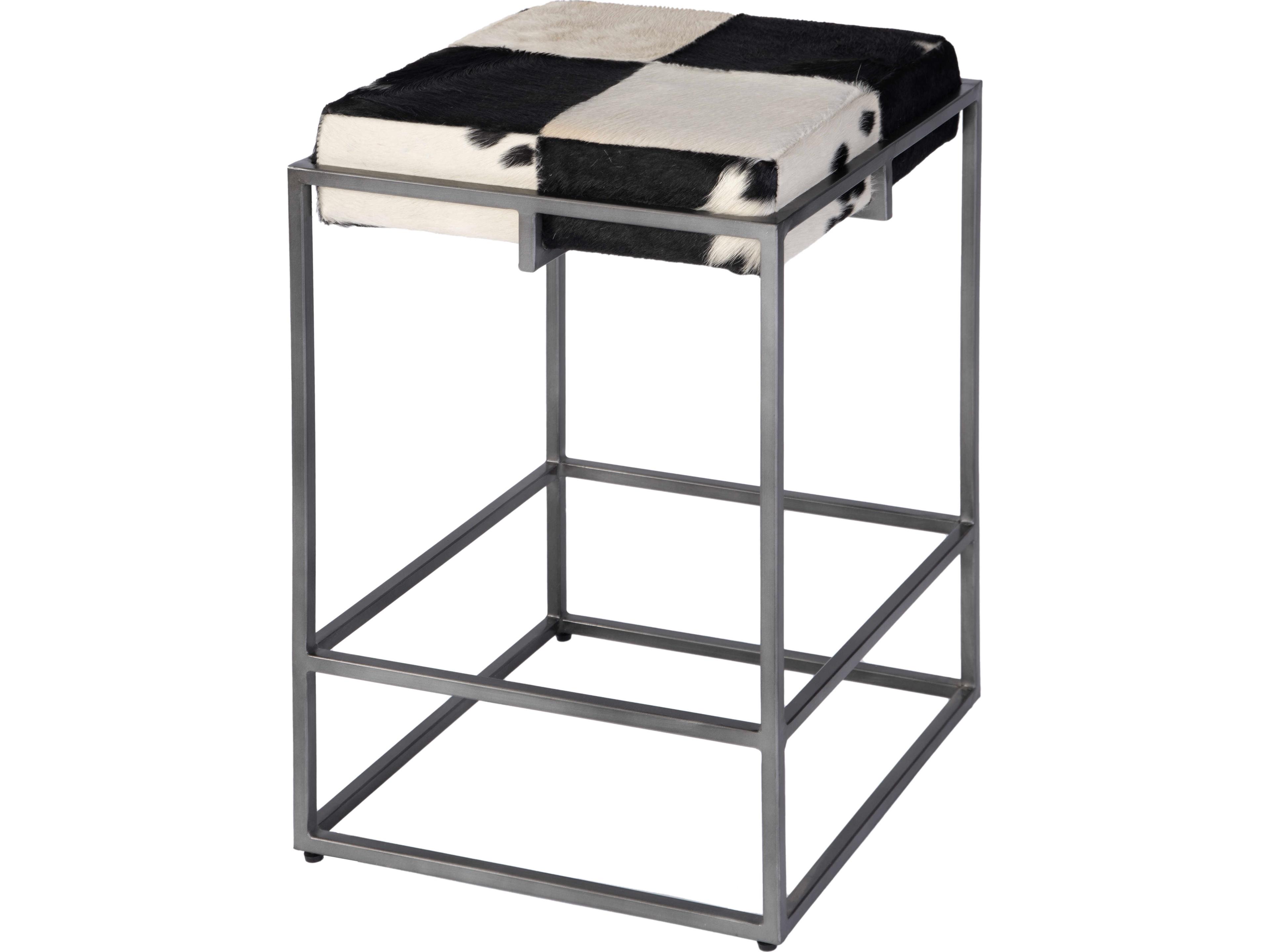 Stinson Black White Leather Counter Stool