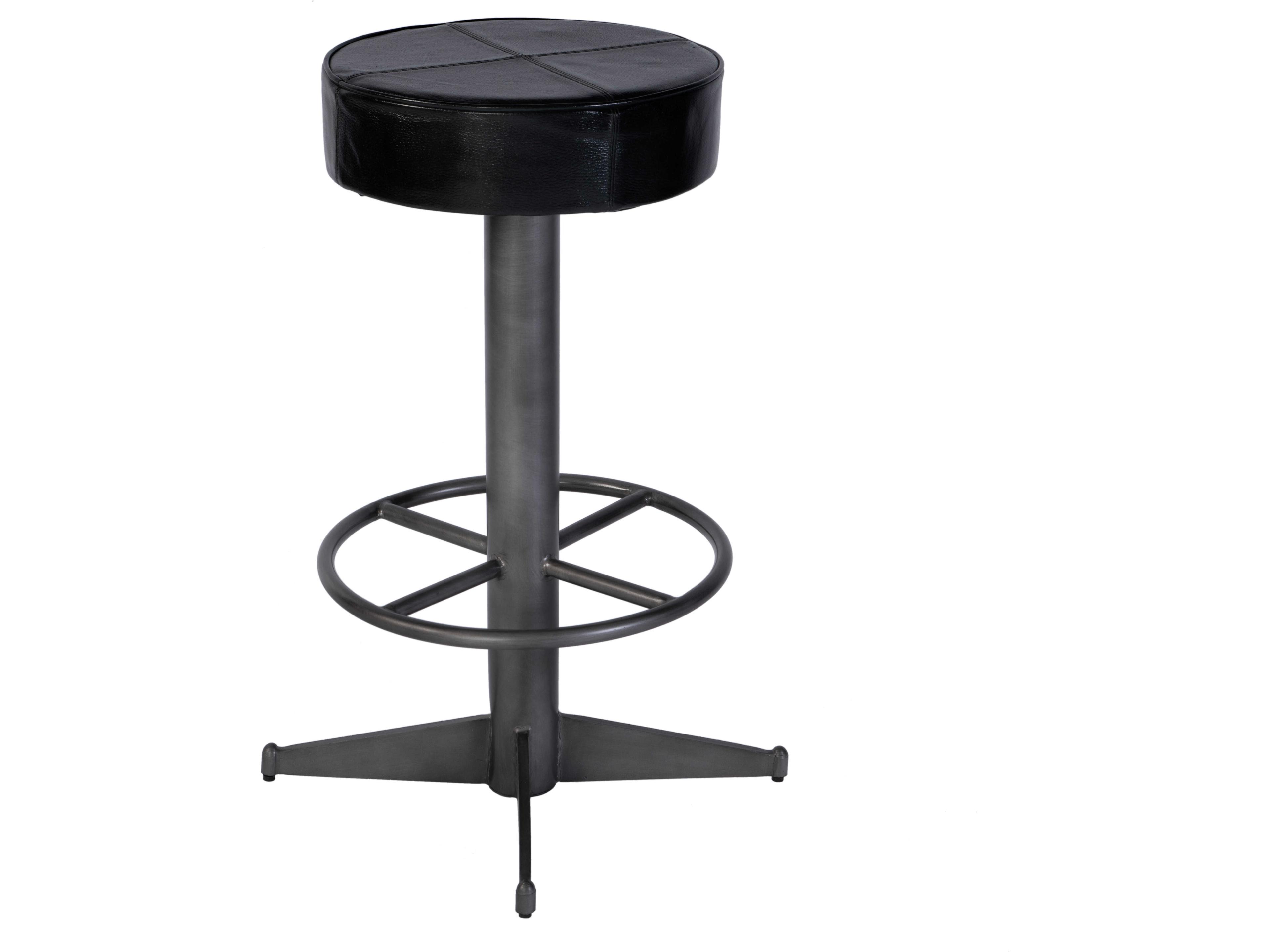 Butler Malcolm Black Leather Swivel Bar Stool