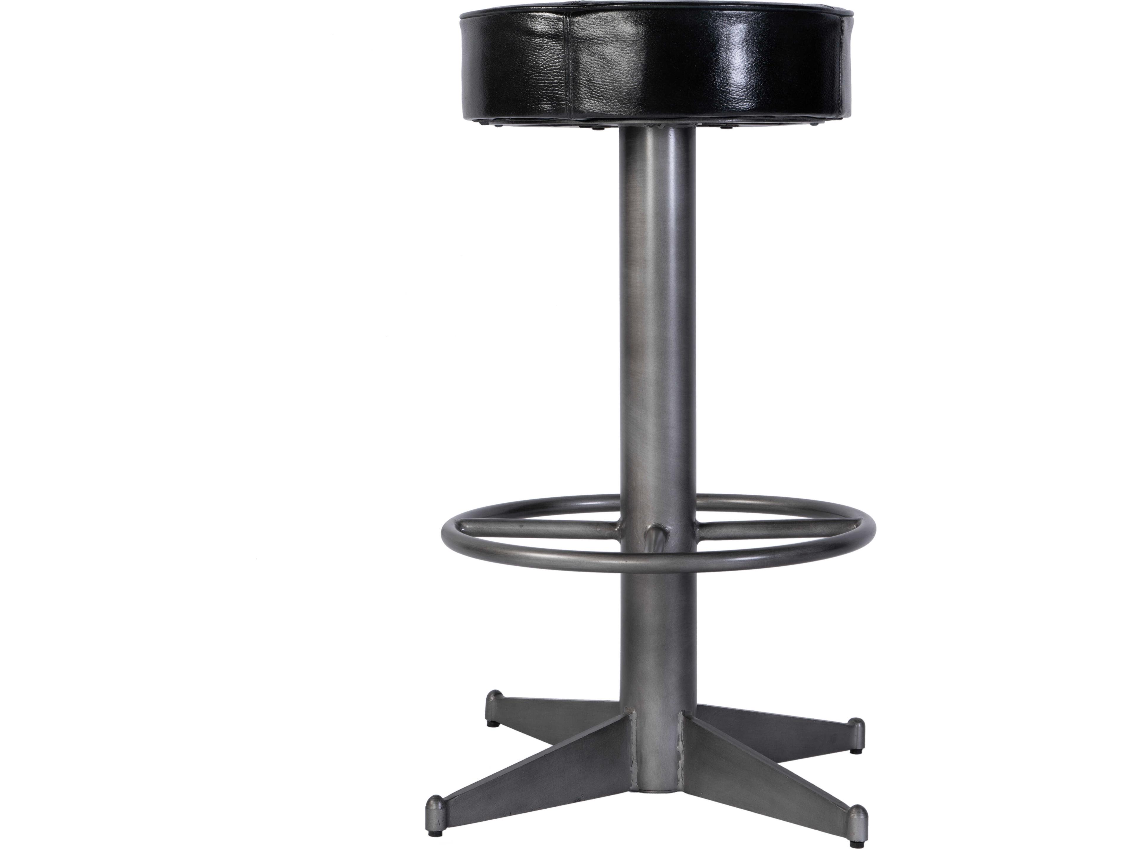 Butler Malcolm Black Leather Swivel Bar Stool