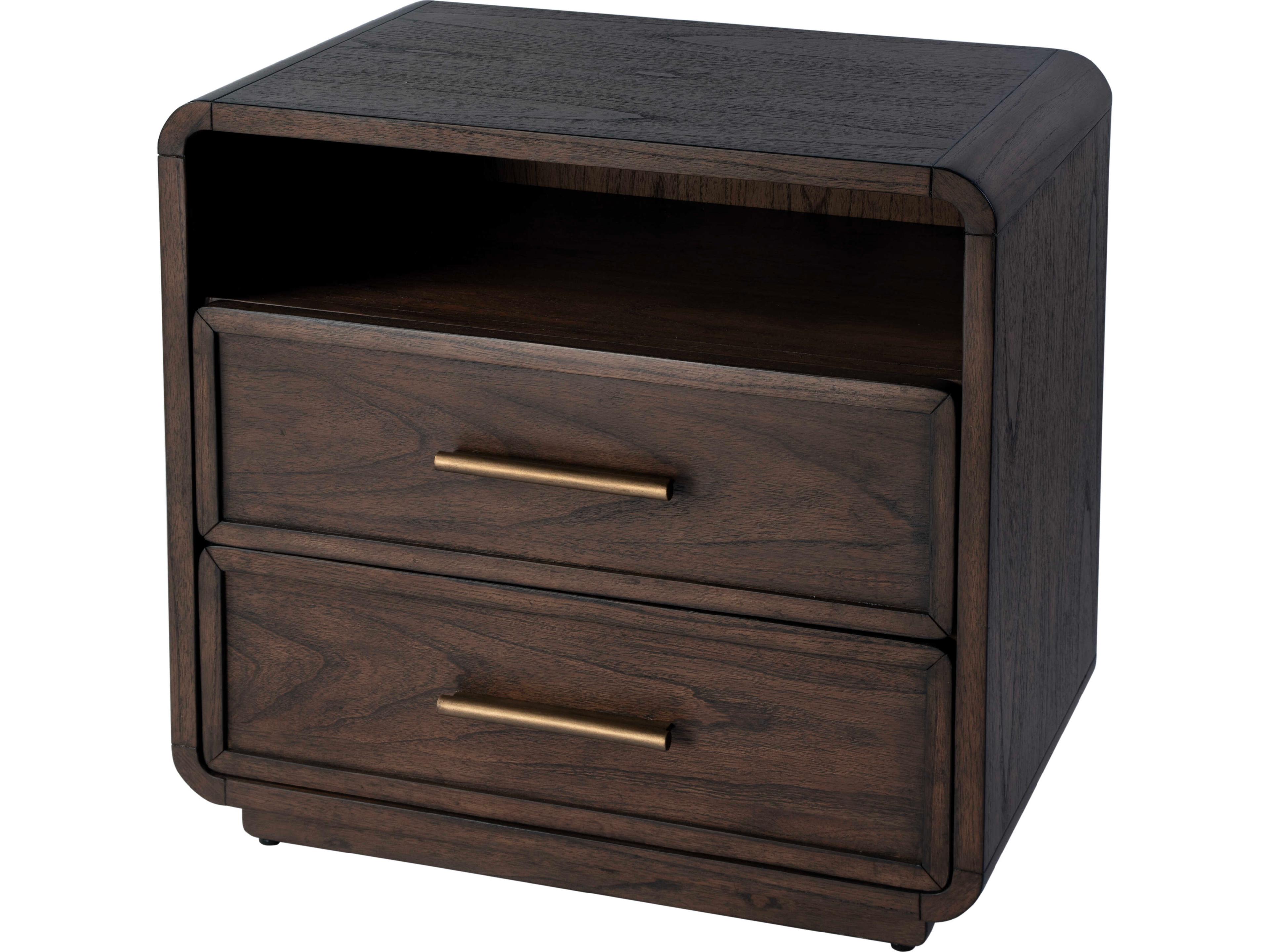 Keenan 2-Drawers Mindi Wood Nightstand