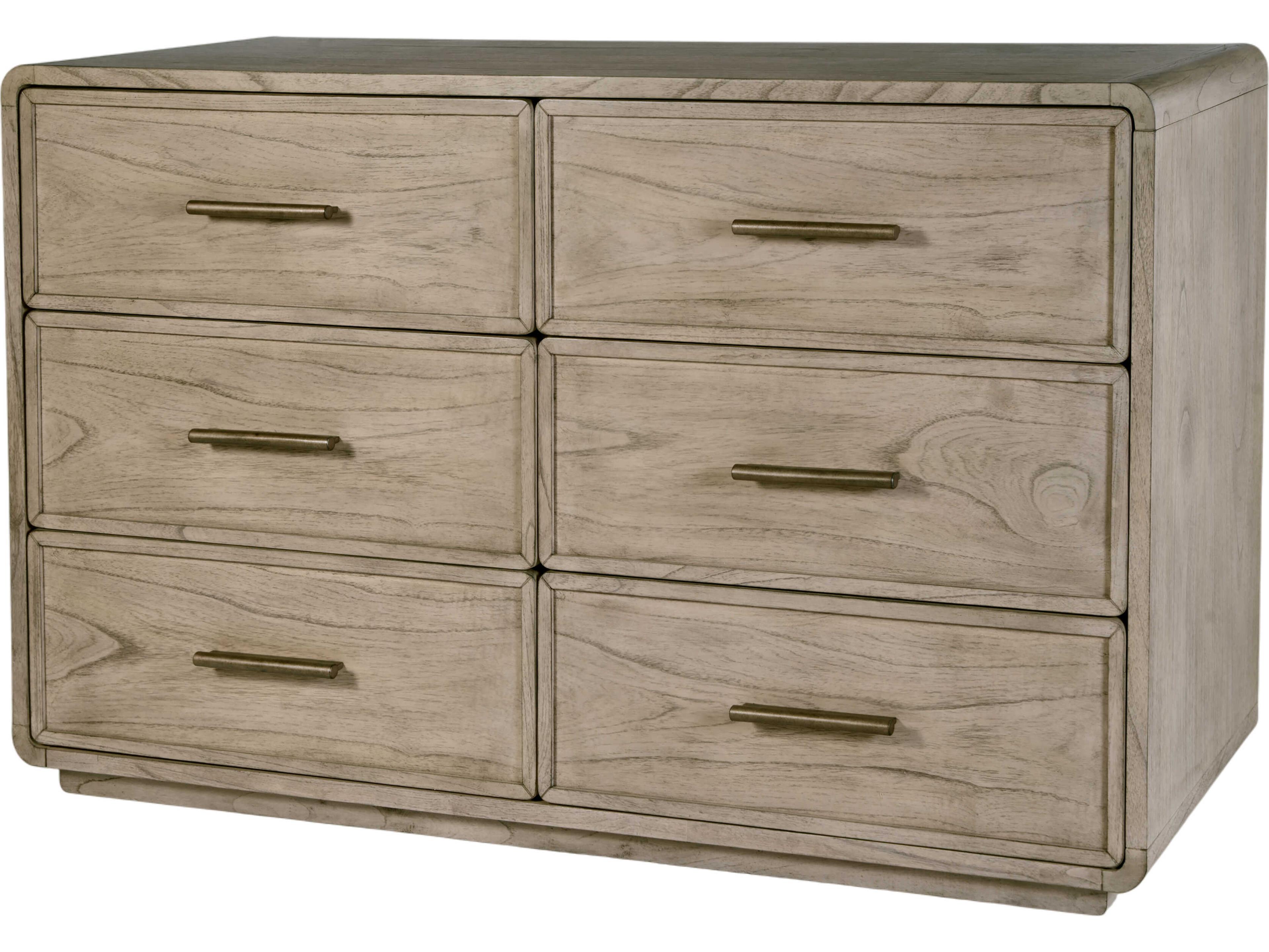 Keenan 6-Drawers Brown Mindi Wood Double Dresser