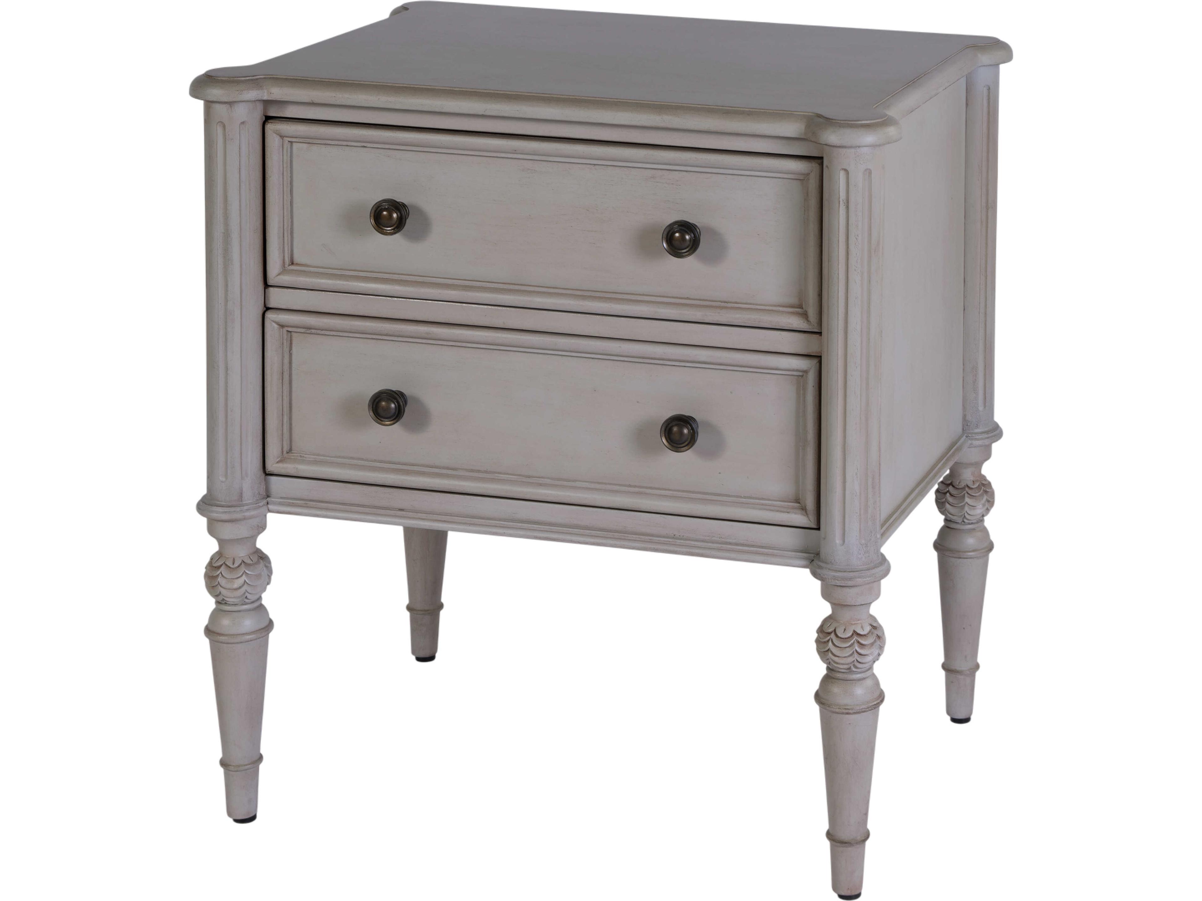 Ginny 2-Drawers Mahogany Wood Nightstand