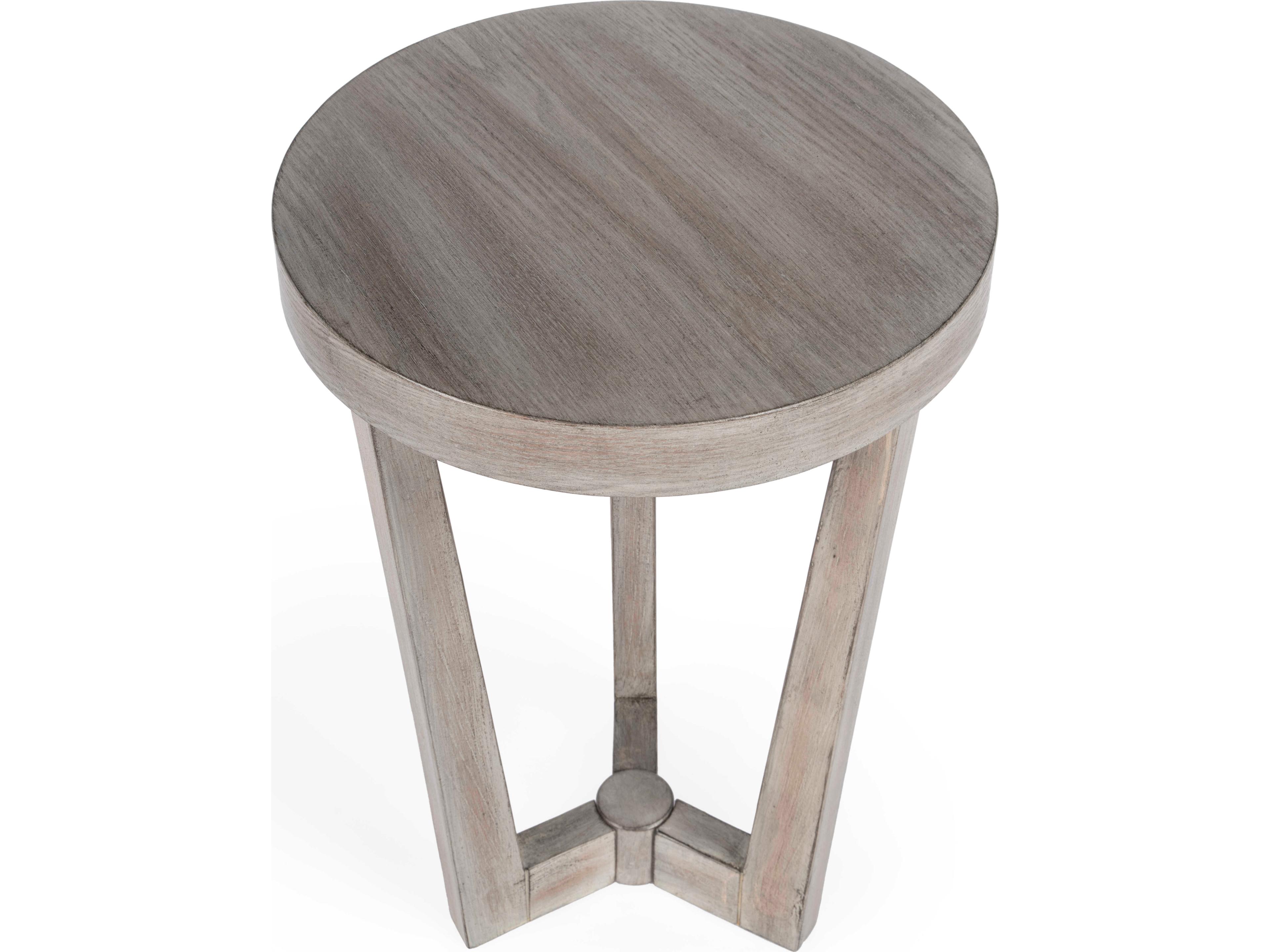 Butler Aphra Round Wood Gray End Table