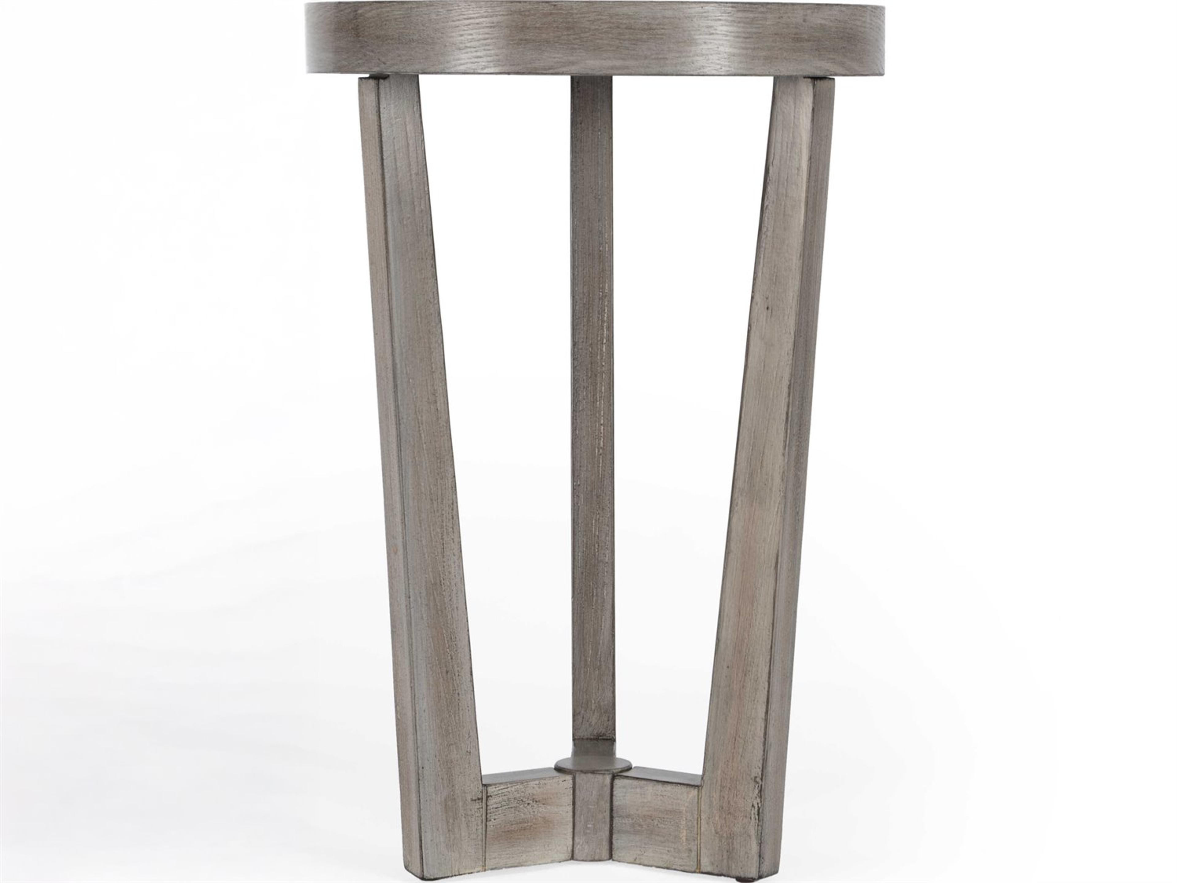 Butler Aphra Round Wood Gray End Table