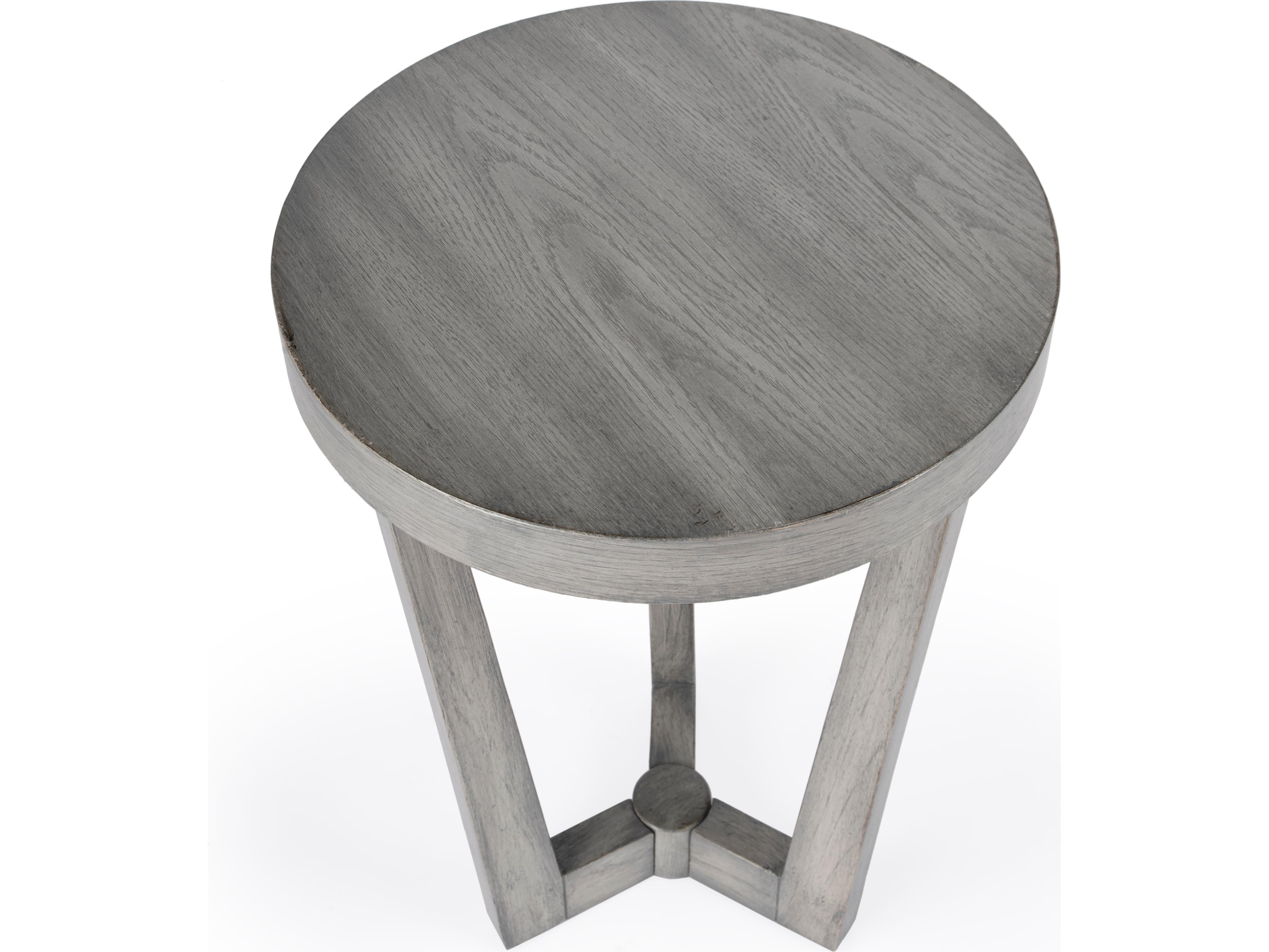 Butler Aphra Round Powder Gray End Table