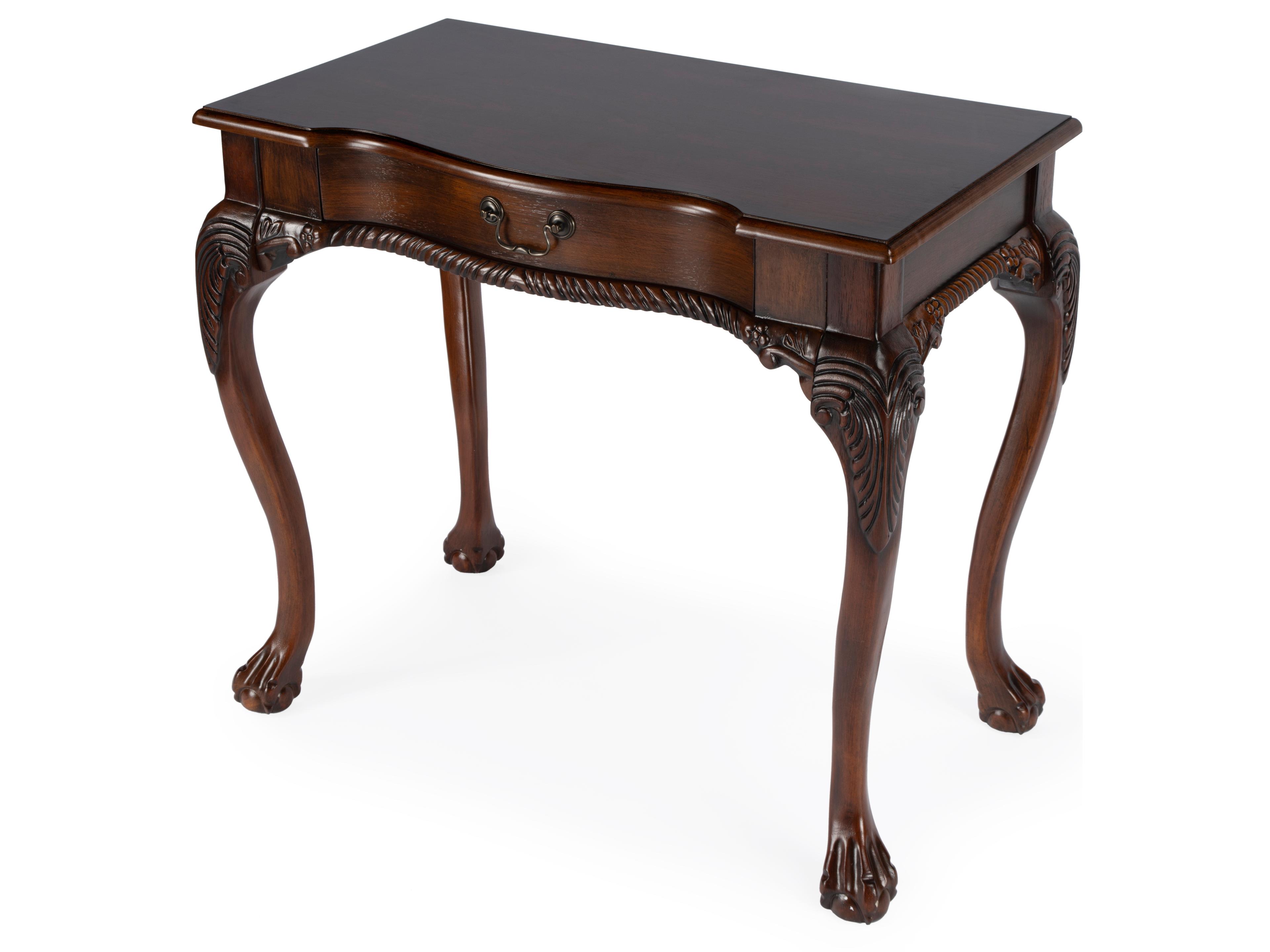 Dupree Cherry Brown Rubberwood Writing Desk