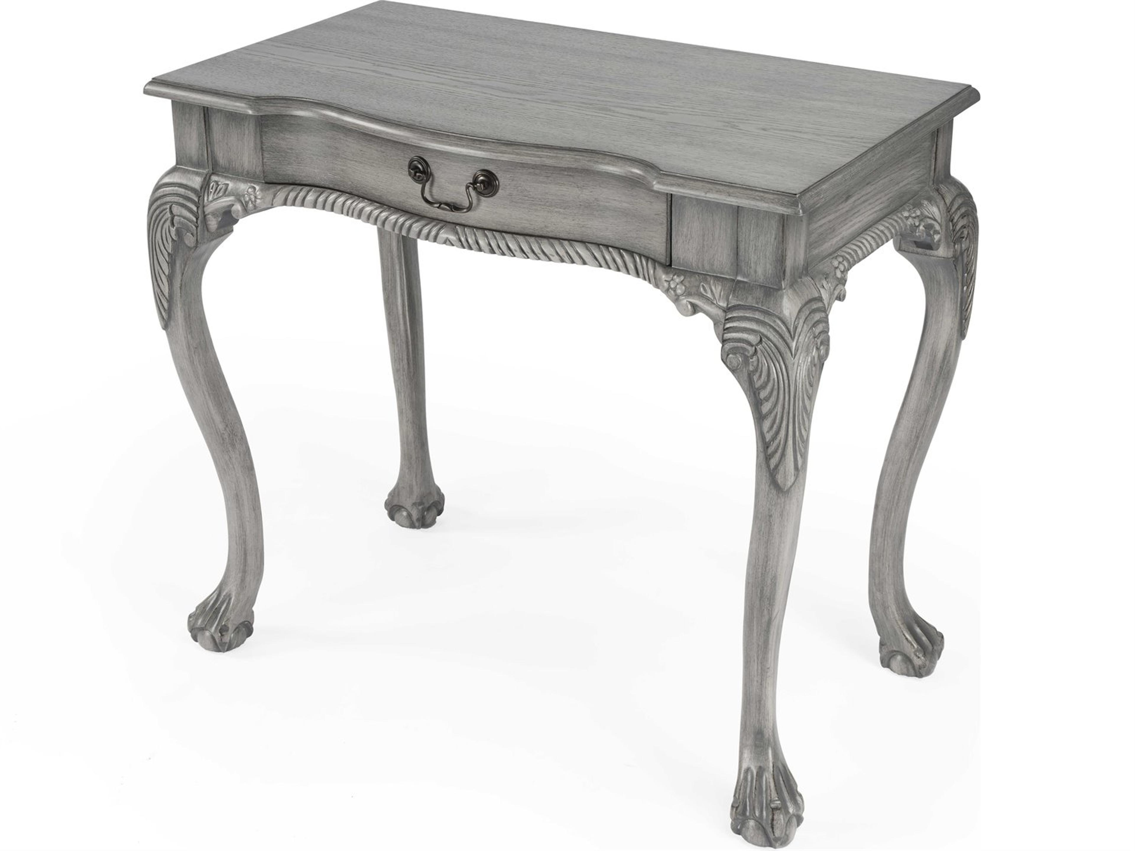 Dupree Gray Oak Wood Writing Desk