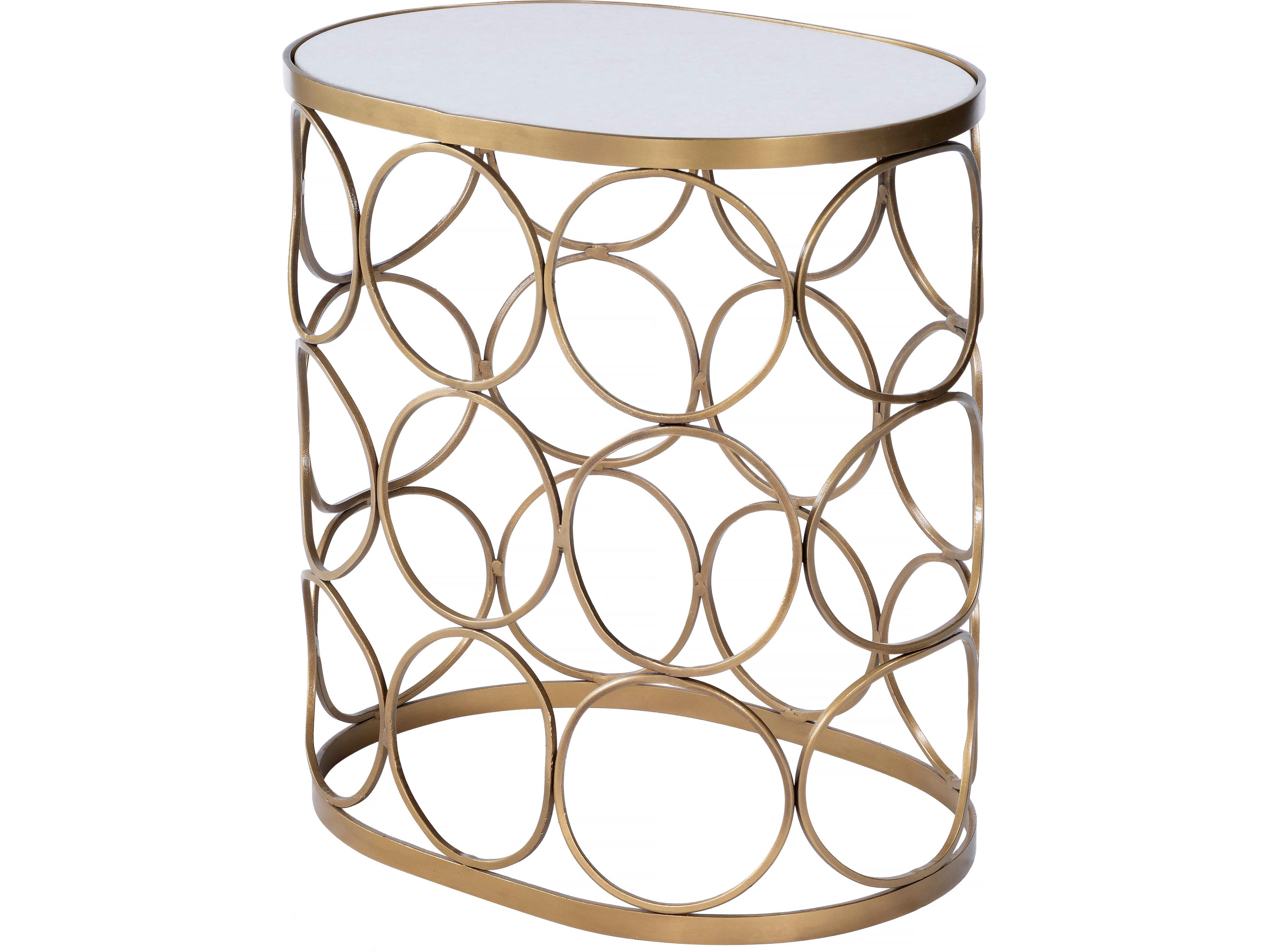 Talulah Oval Marble Metalworks End Table