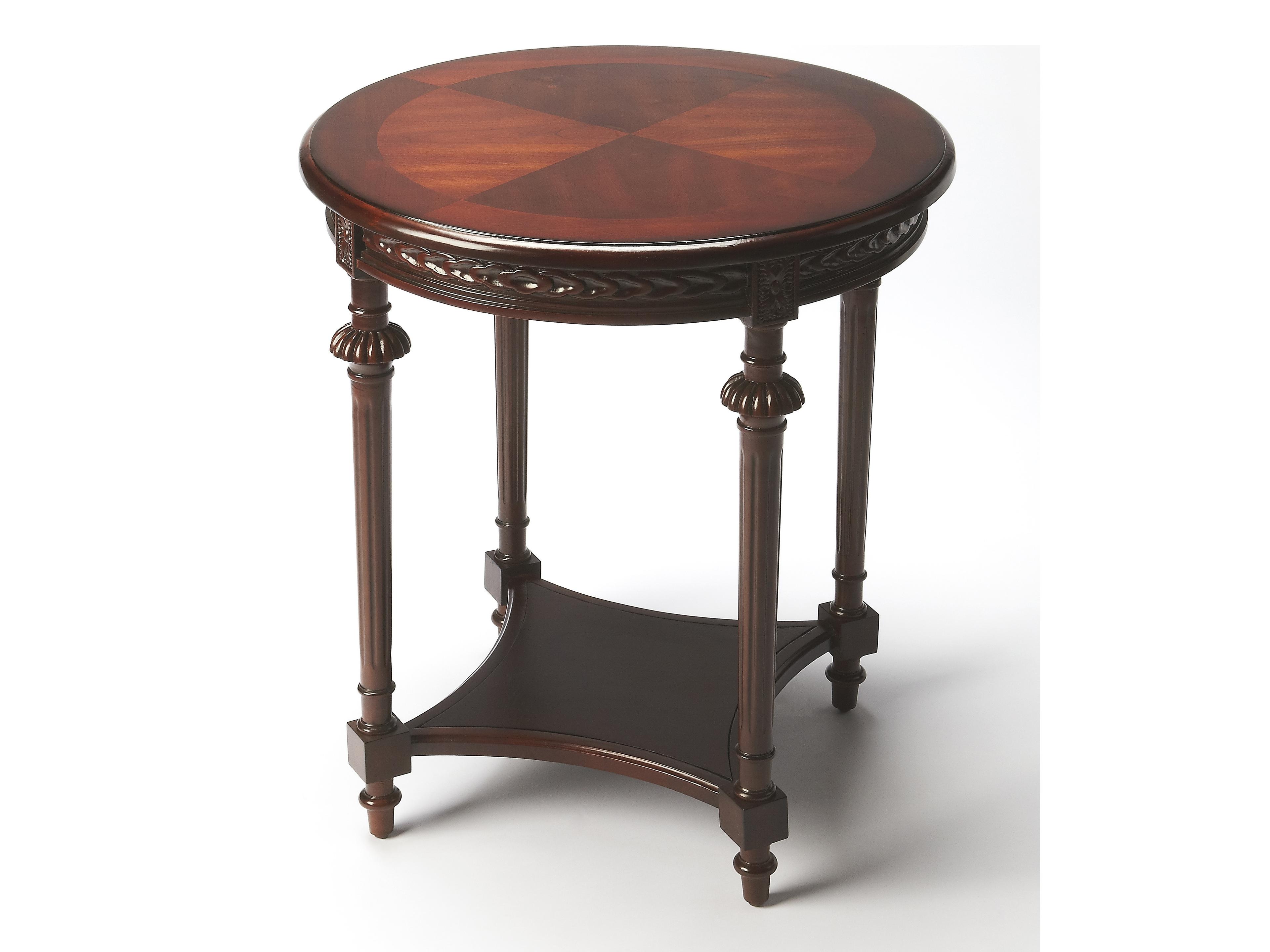 Hellinger Round Wood Cherry End Table