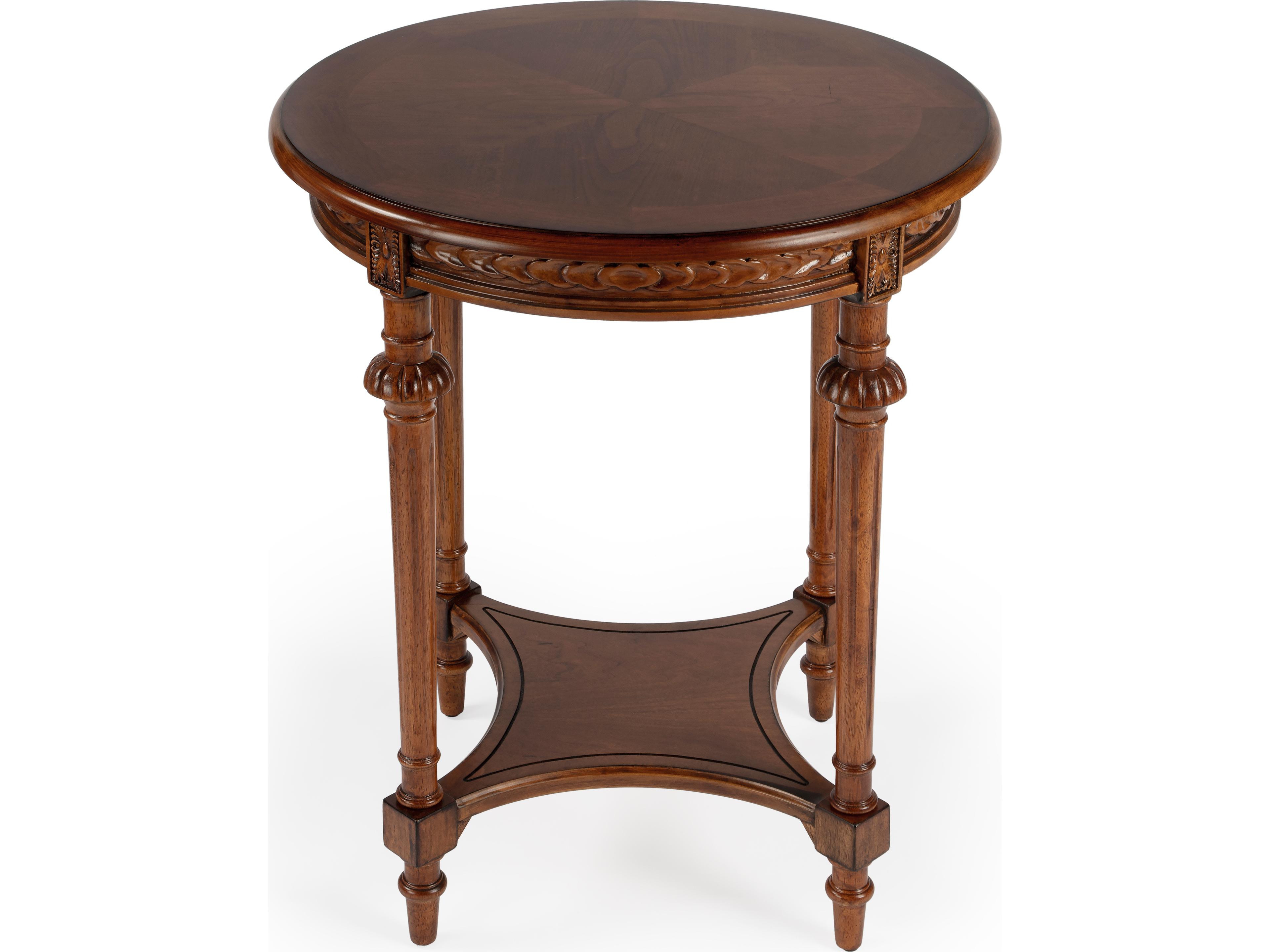 Butler Hellinger Round Wood Olive Ash End Table