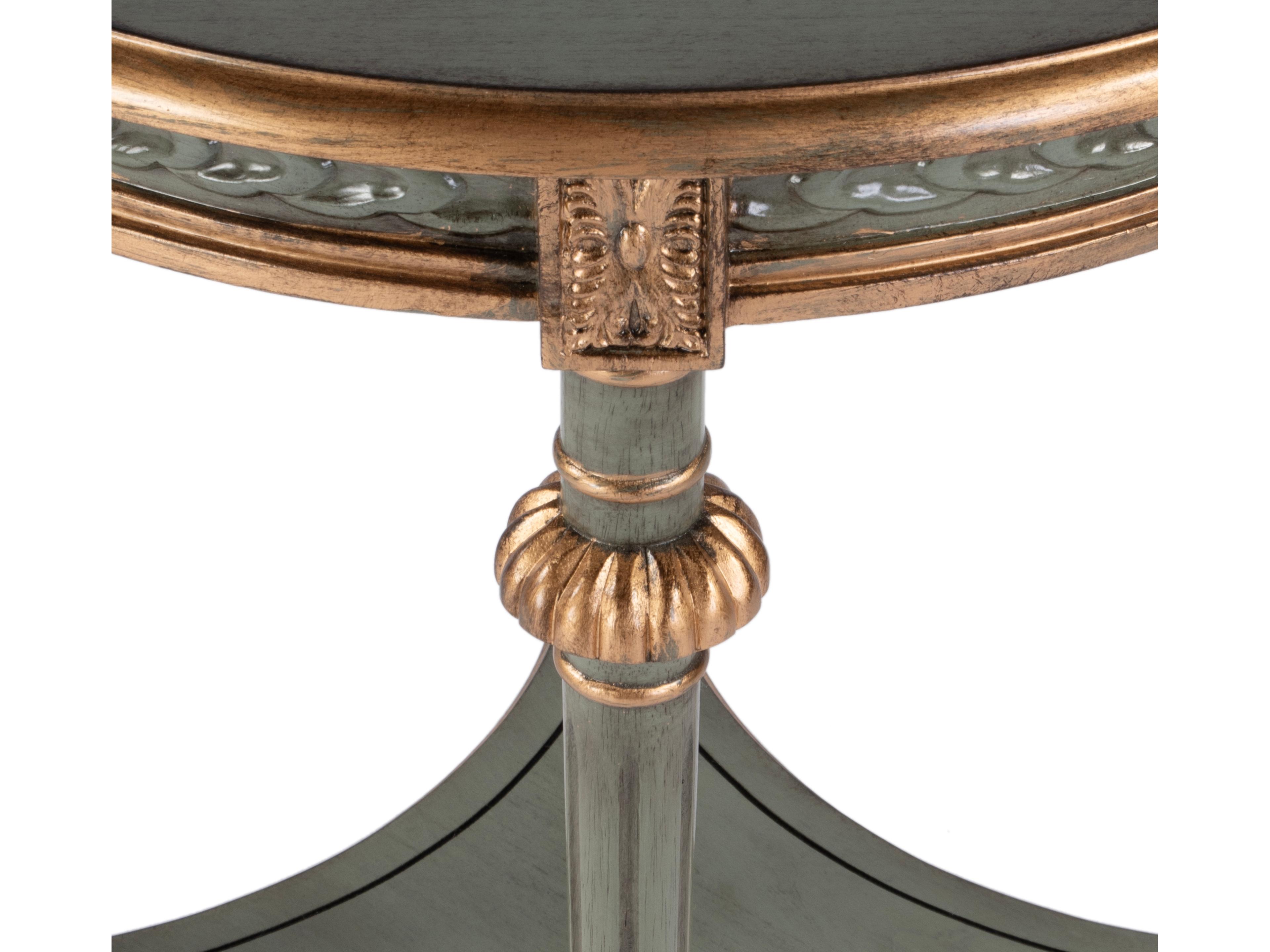Butler Hellinger Round Wood Royal Pastel Green End Table