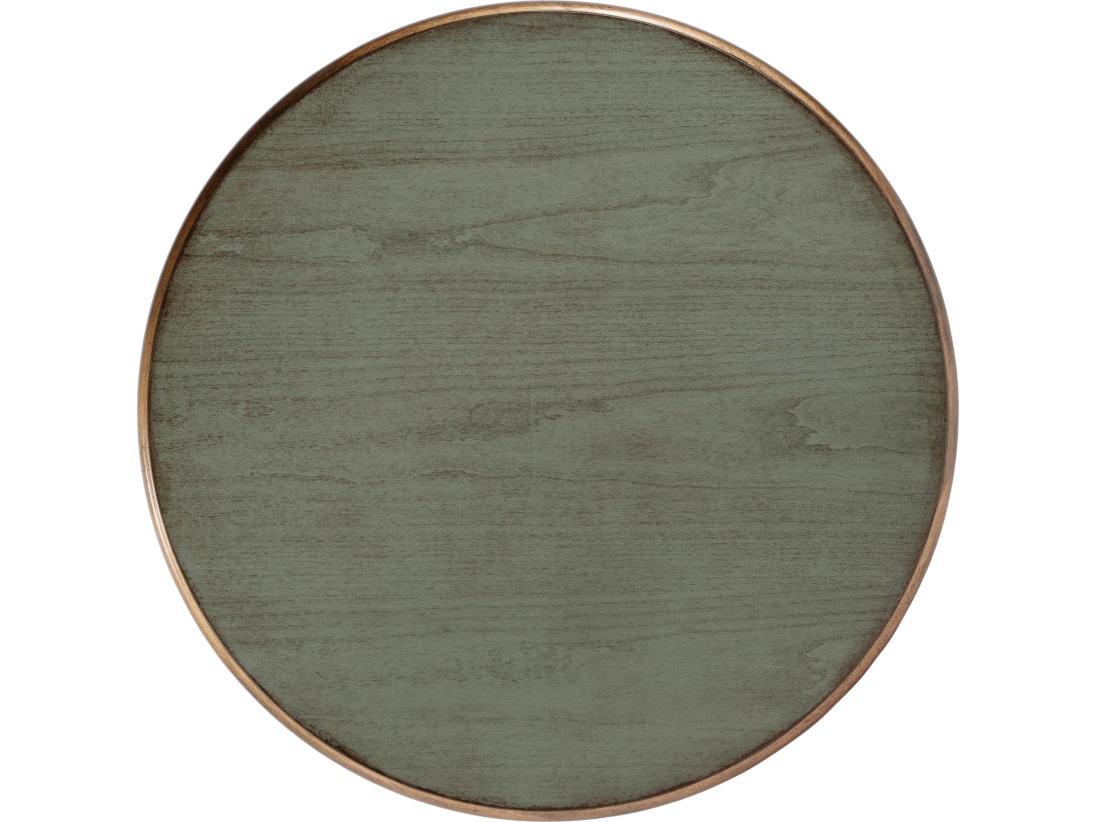 Butler Hellinger Round Wood Royal Pastel Green End Table