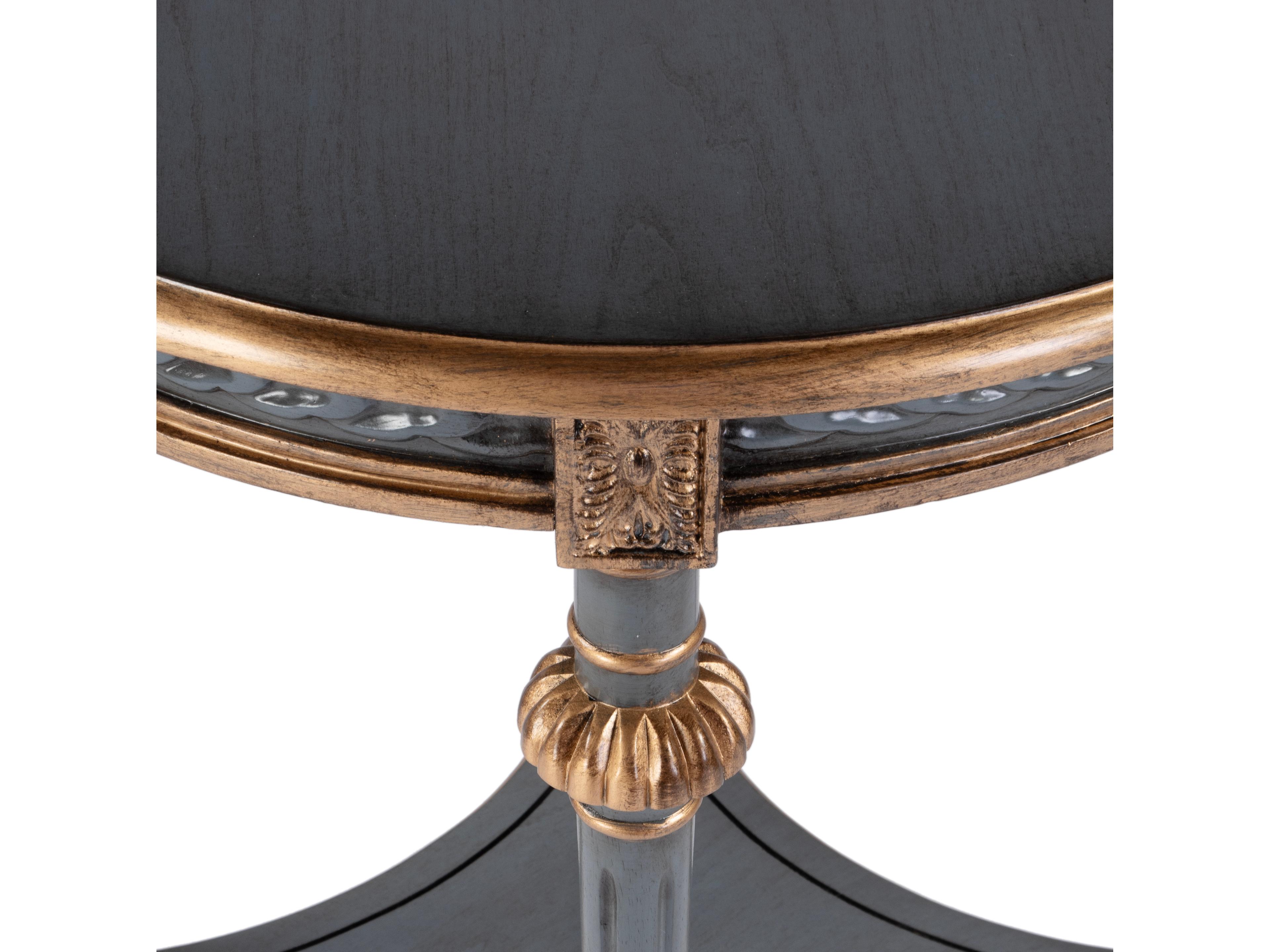 Butler Hellinger Round Wood Royal Pastel Blue End Table