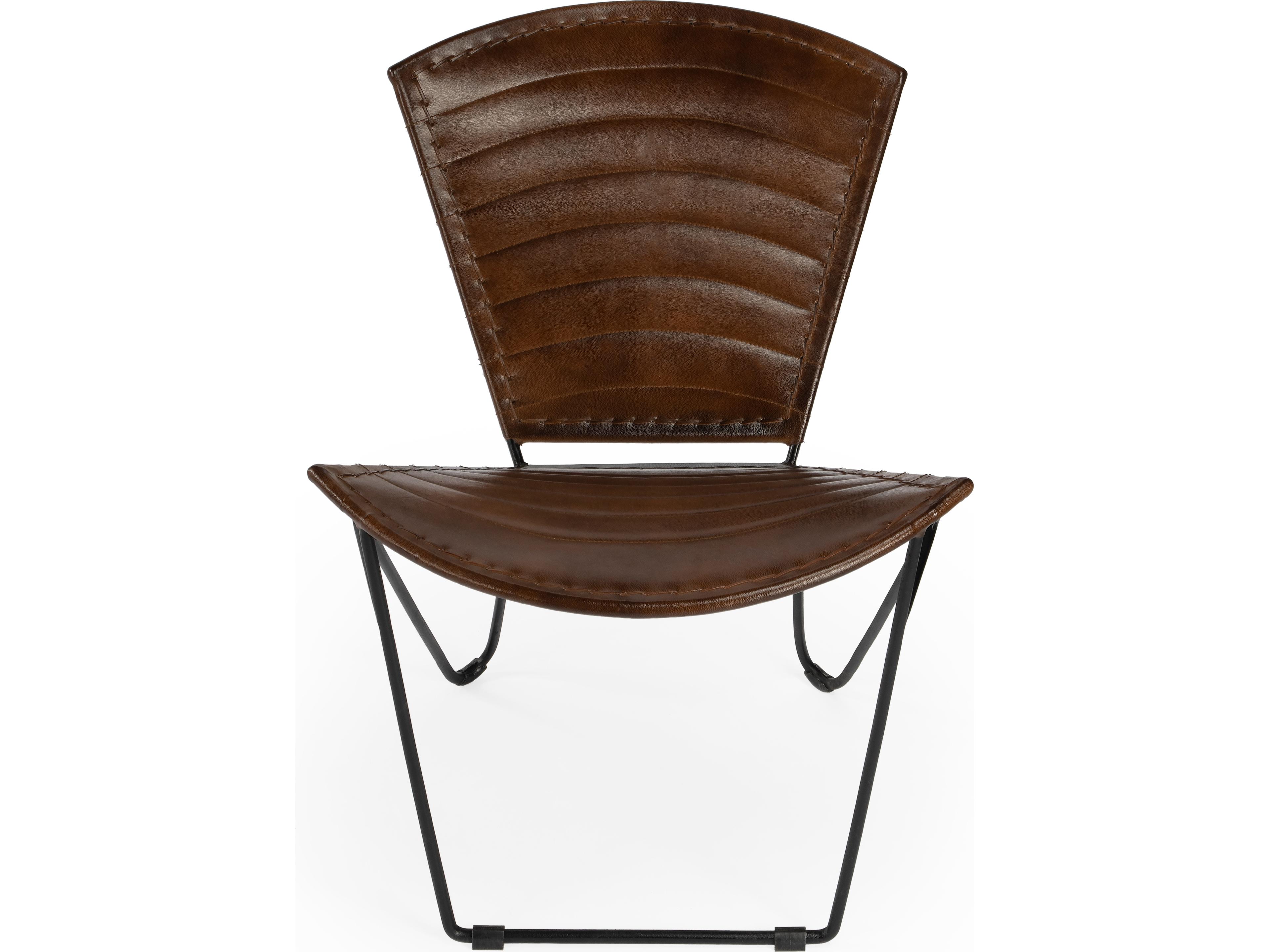 Butler Felix Brown Leather Accent Chair