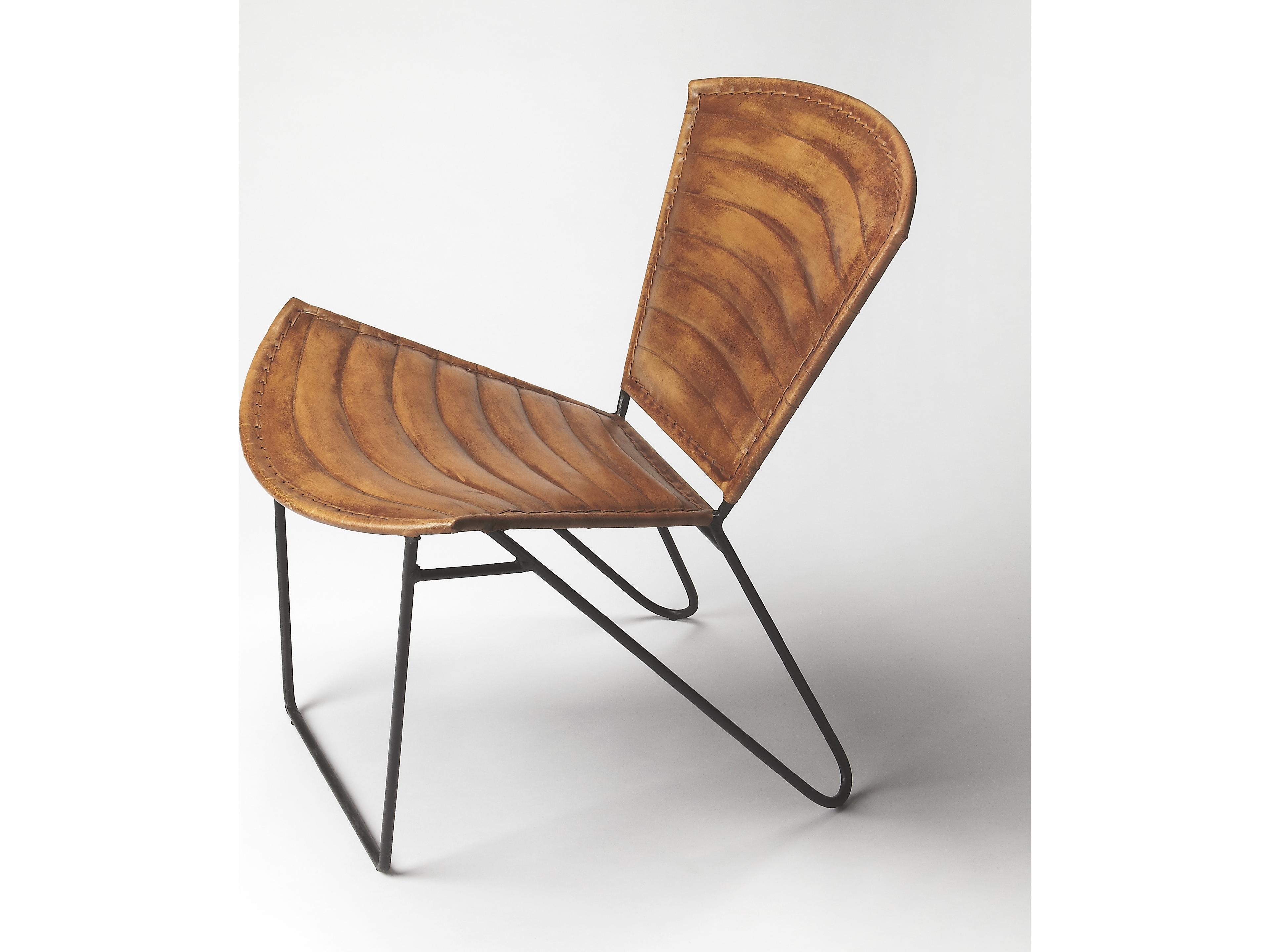 Butler Felix Brown Leather Accent Chair