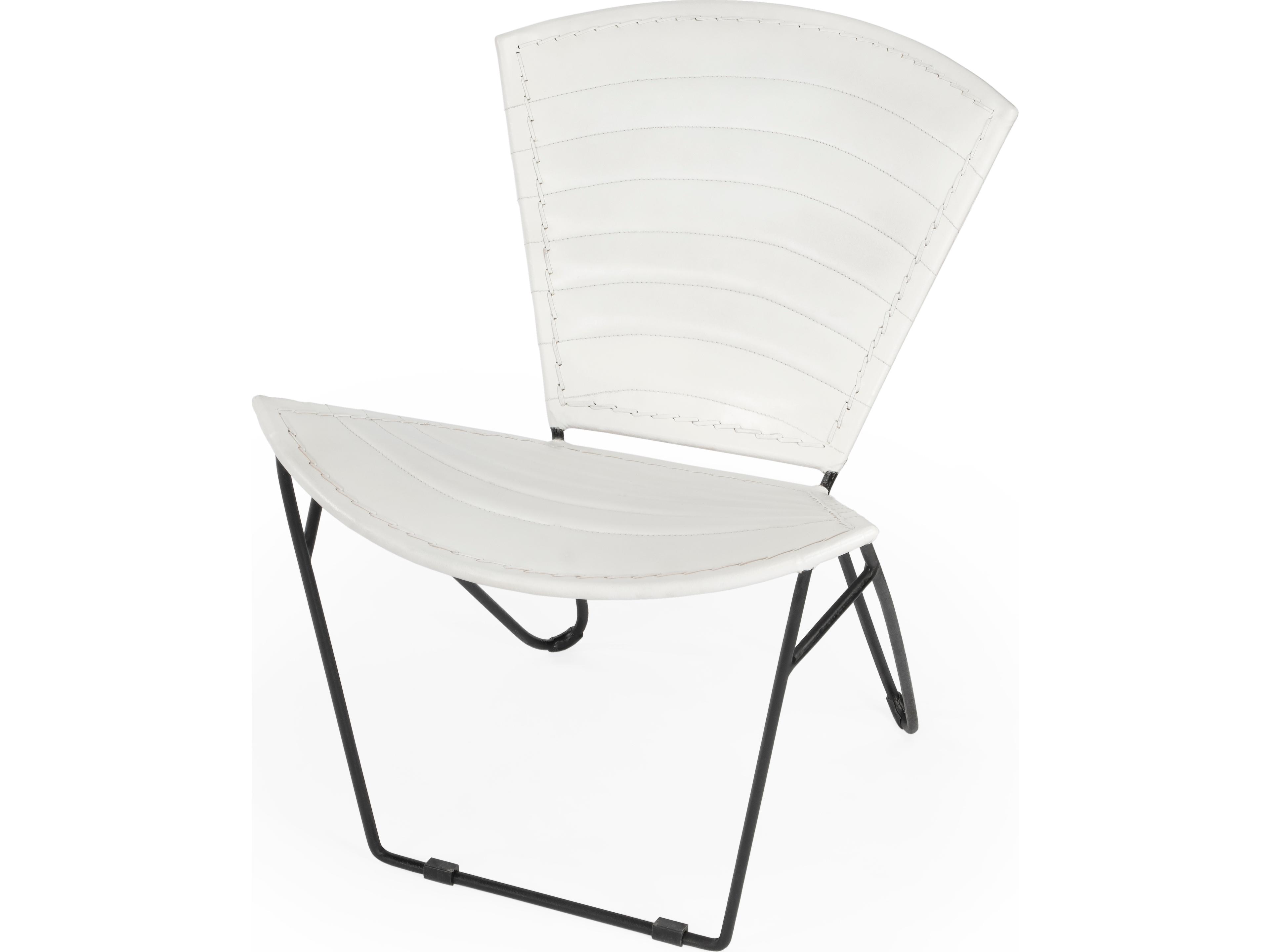 Felix White Leather Accent Chair